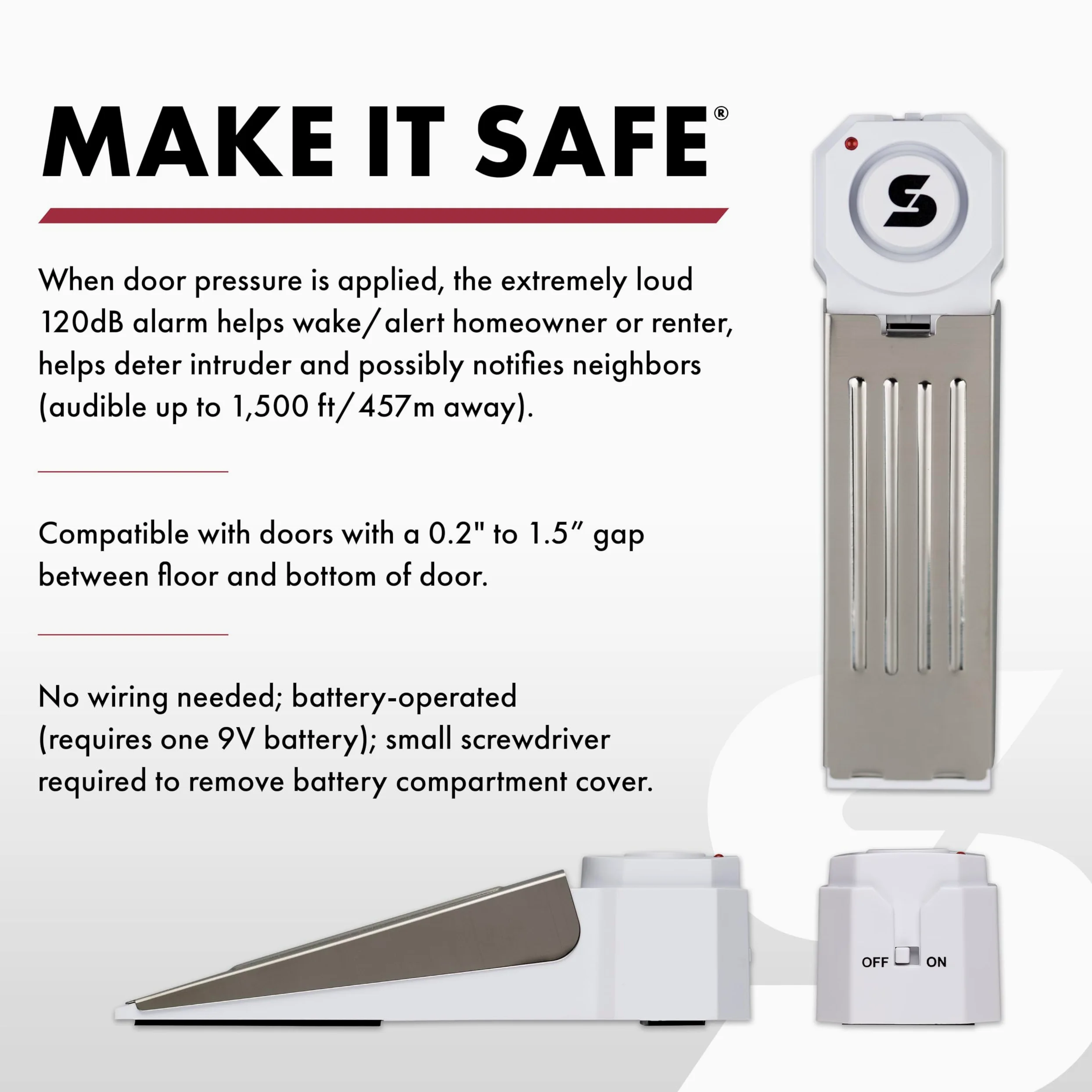 Sabre Home Protection HS-DSA - Tope De Puerta De Alarma
