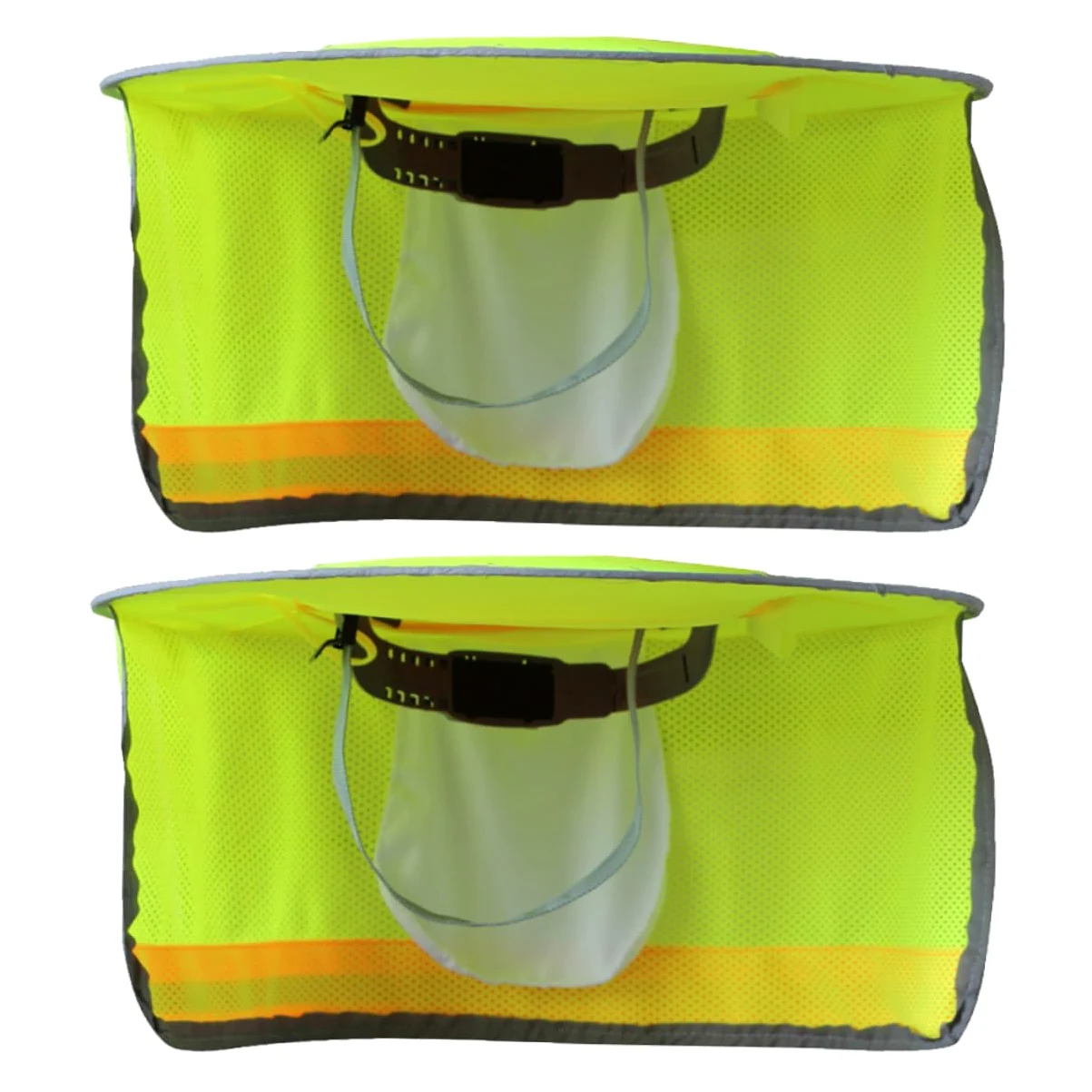 2 piezas de protección solar reflectante para casco protector de ala completa protección de cuello transpirable de alta visibilidad naranja neón para obras y actividades al aire libre
