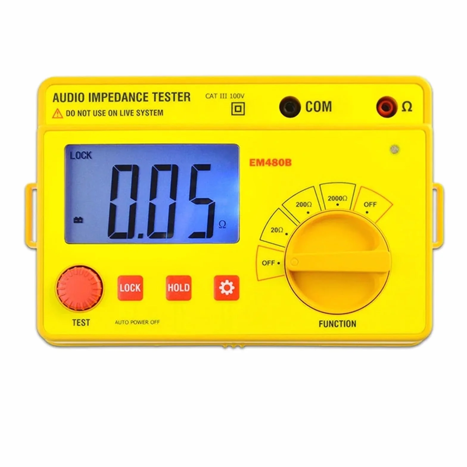 Medidor de impedancia de audio digital EM480B, rango de prueba 20-2000 Ω, megóhmetro
