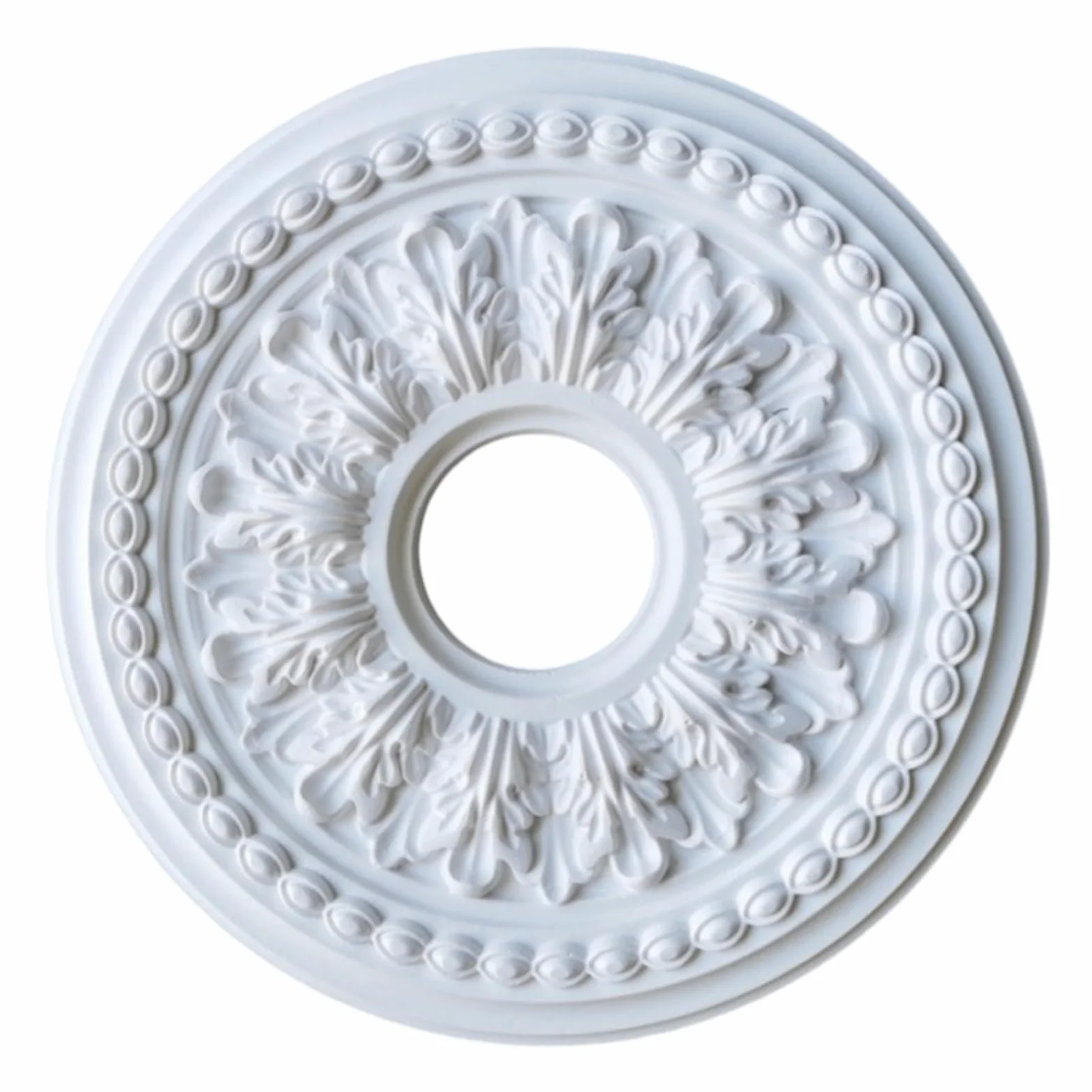 Lámpara de techo, rosetón de techo redondo de PU, panel de medallón, accesorio decorativo para iluminación, dos opciones: perforar o no perforar, accesorios para decoración del hogar (35 cm