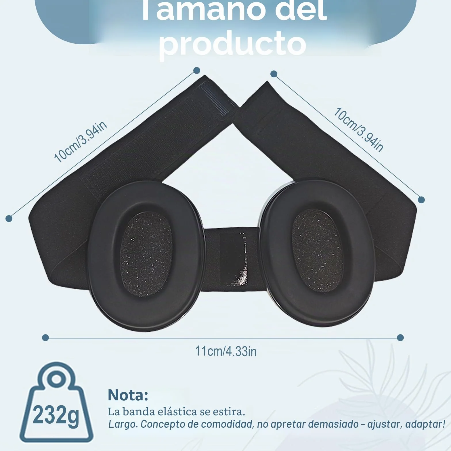 cascos antiruido adultos, cascos cancelación de ruido, mejoran el sueño, cascos insonorizacion para estudiar, orejeras elásticas ajustables, ideales para viajes, Negro