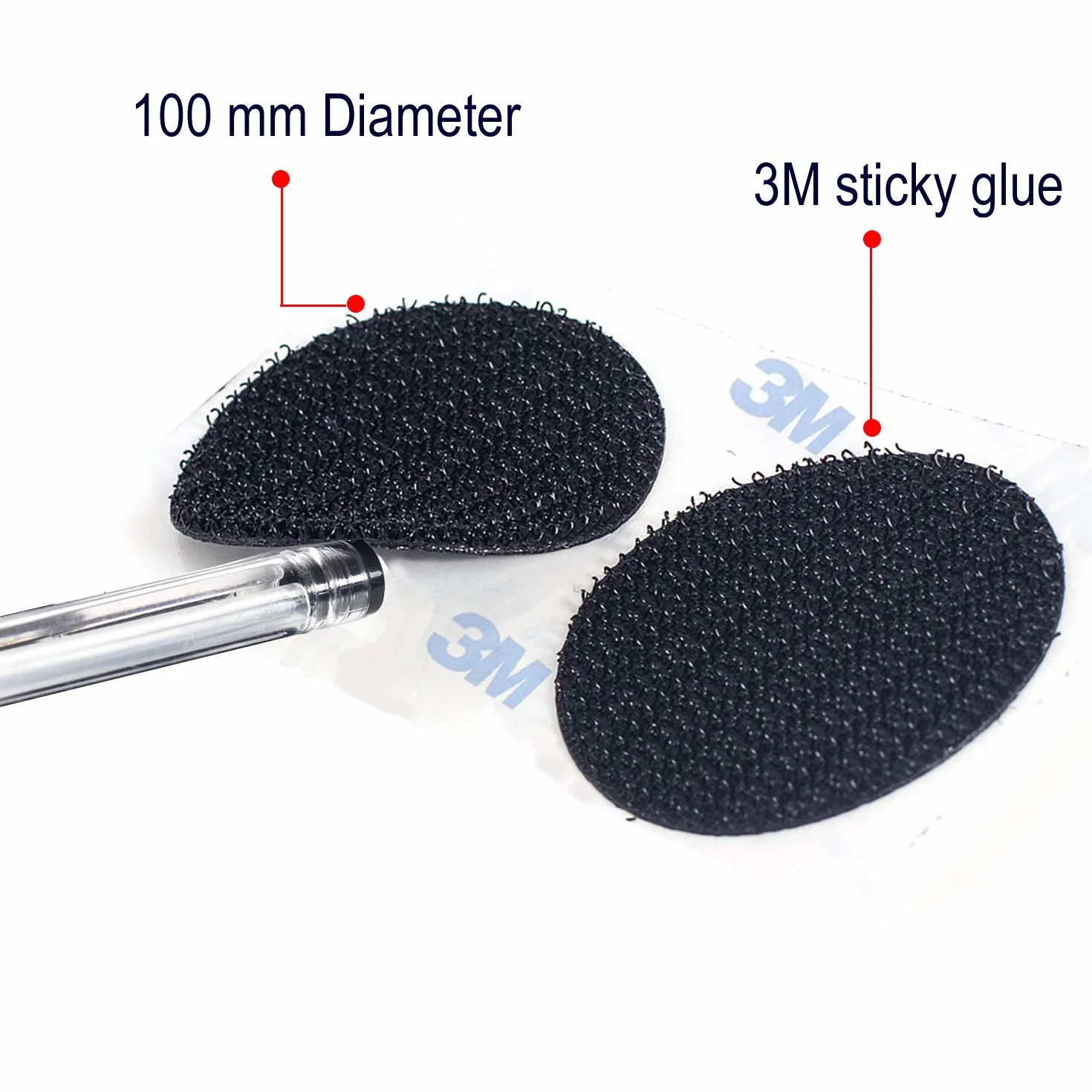 12 pares 100mm Almohadillas Adhesivas Extrafuerte 3M Adhesivo, Redondas de Montaje No Más Clavos, Doble Cara Sólida Ronda Gancho y Bucle Resistentes para Paredes Gafas Metales, Negro KXB5055