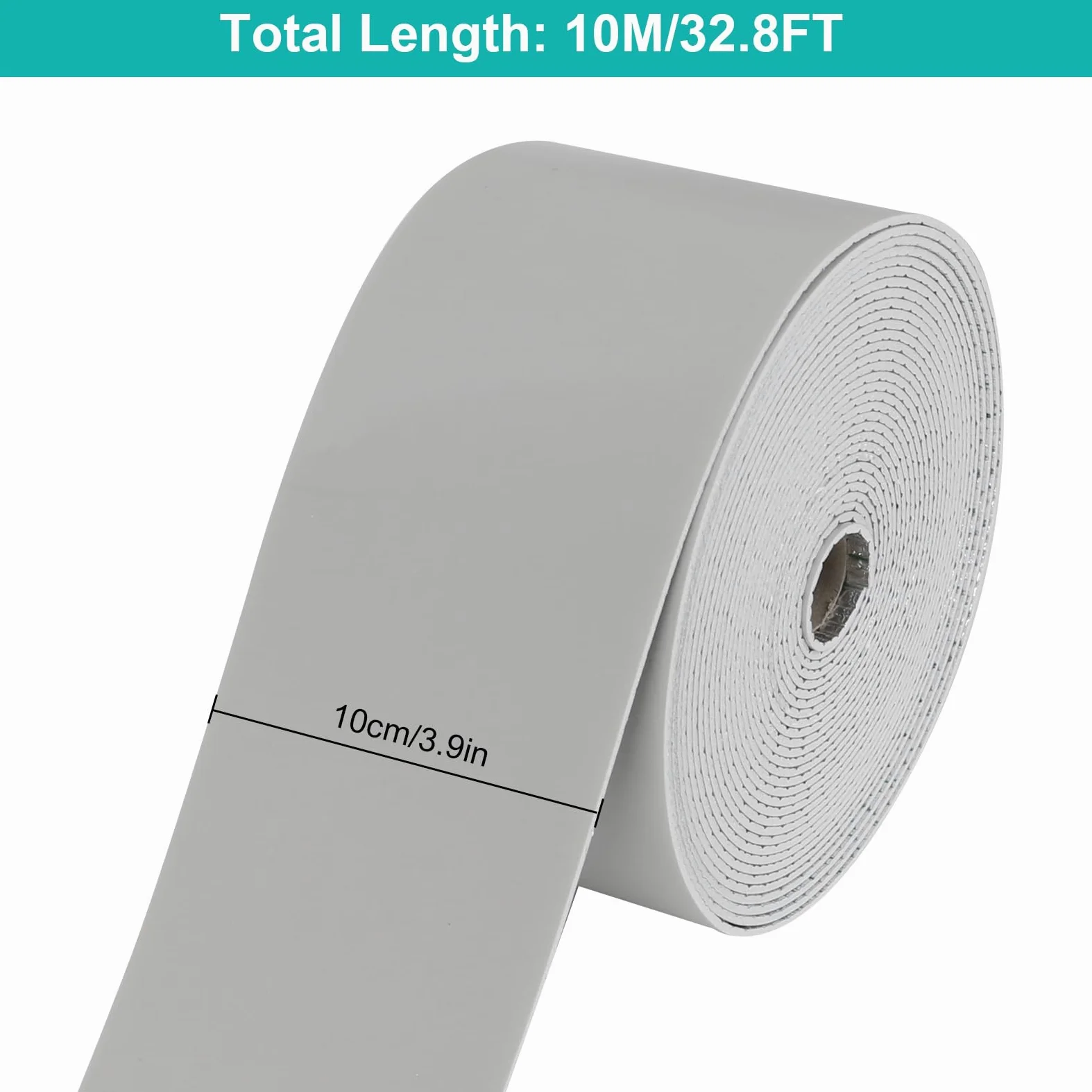 Rodapié blando de 10 m más ancho y grueso, tira decorativa flexible autoadhesiva, perfiles de transición para el suelo, molduras de suelo, zócalos de pared, vetas de madera de mármol (1, gris, 10 m x