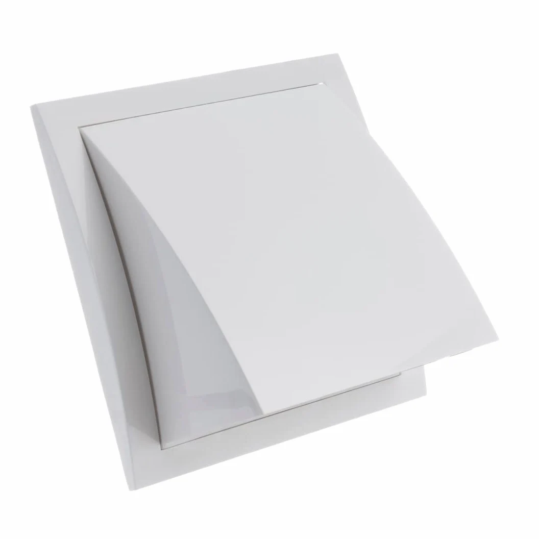 Ø 150mm Rejilla de Ventilación con Protección contra Lluvia y Viento y Válvula de Retención - Plástico ABS Blanco