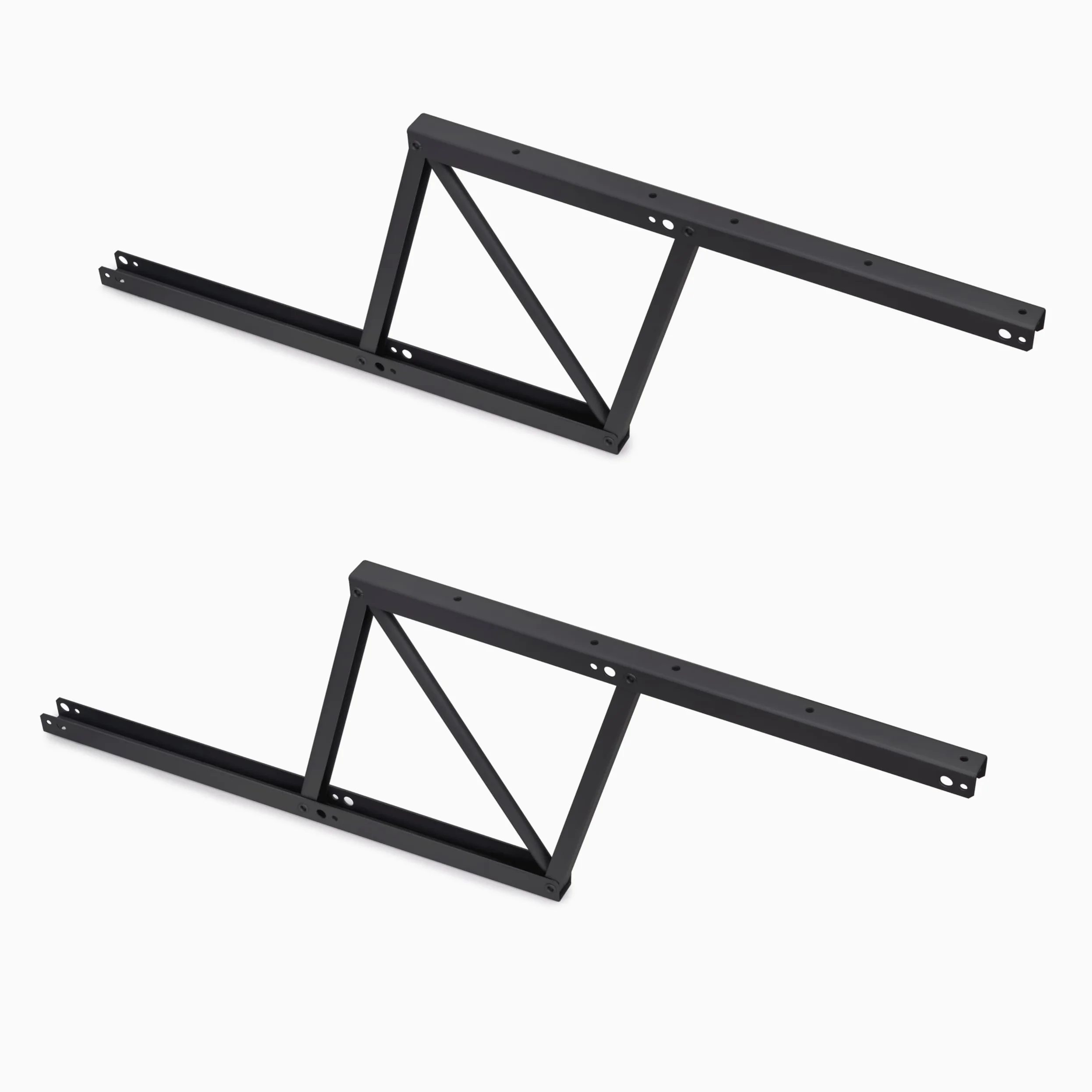 Emuca - Juego de 2 mecanismos elevables para mesas de centro, Bisagra de Mesa elevadora, permite elevar la mesa 192mm, Acero, Pintado negro