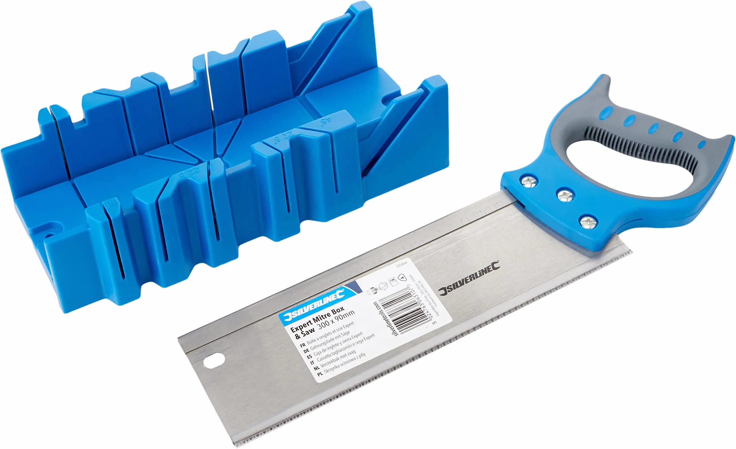 Silverline Tools 335464 - Caja de ingletes con sierra (300 x 90 mm)