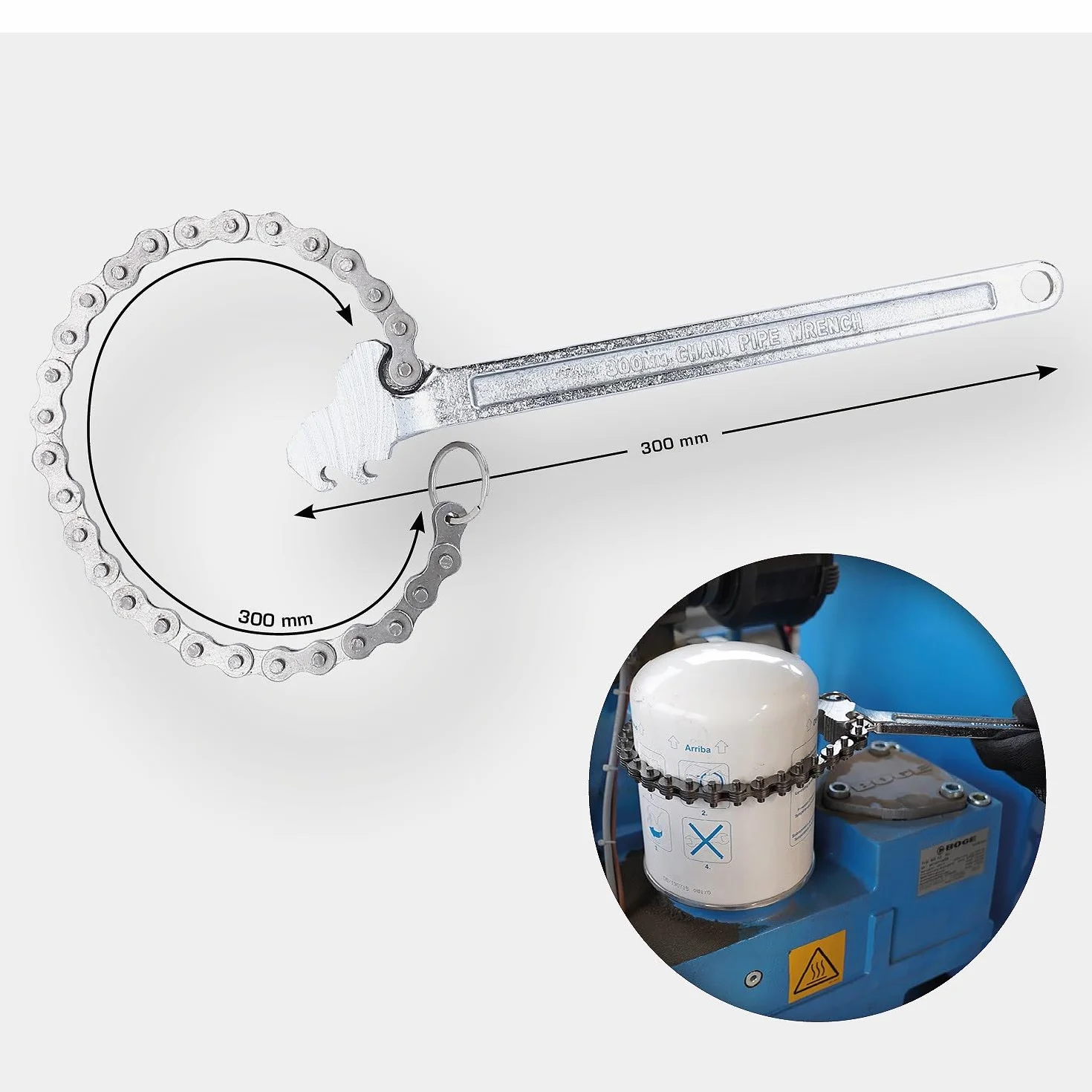 BRILLIANT TOOLS BT064917 Llave de cadena para tubos [Powered by KS TOOLS]