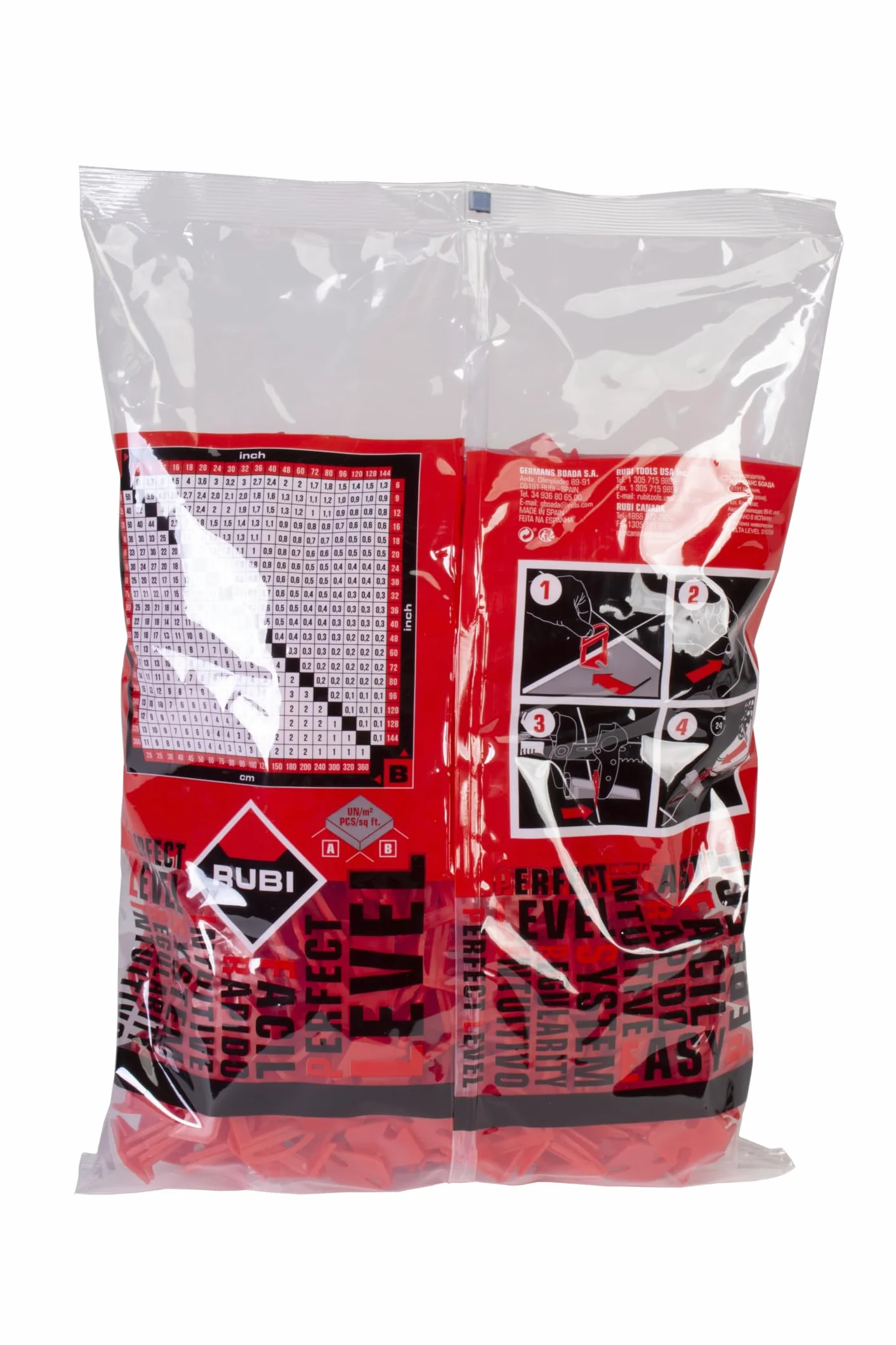 RUBI 2868 | Bridas de Nivelación para Cerámica | Brida de 3 mm para Baldosas Cerámicas de entre 6 y 15 mm | Para Formatos de 30x30 cm y Superiores | 400 unidades | BRIDA DELTA LEVEL SYSTEM