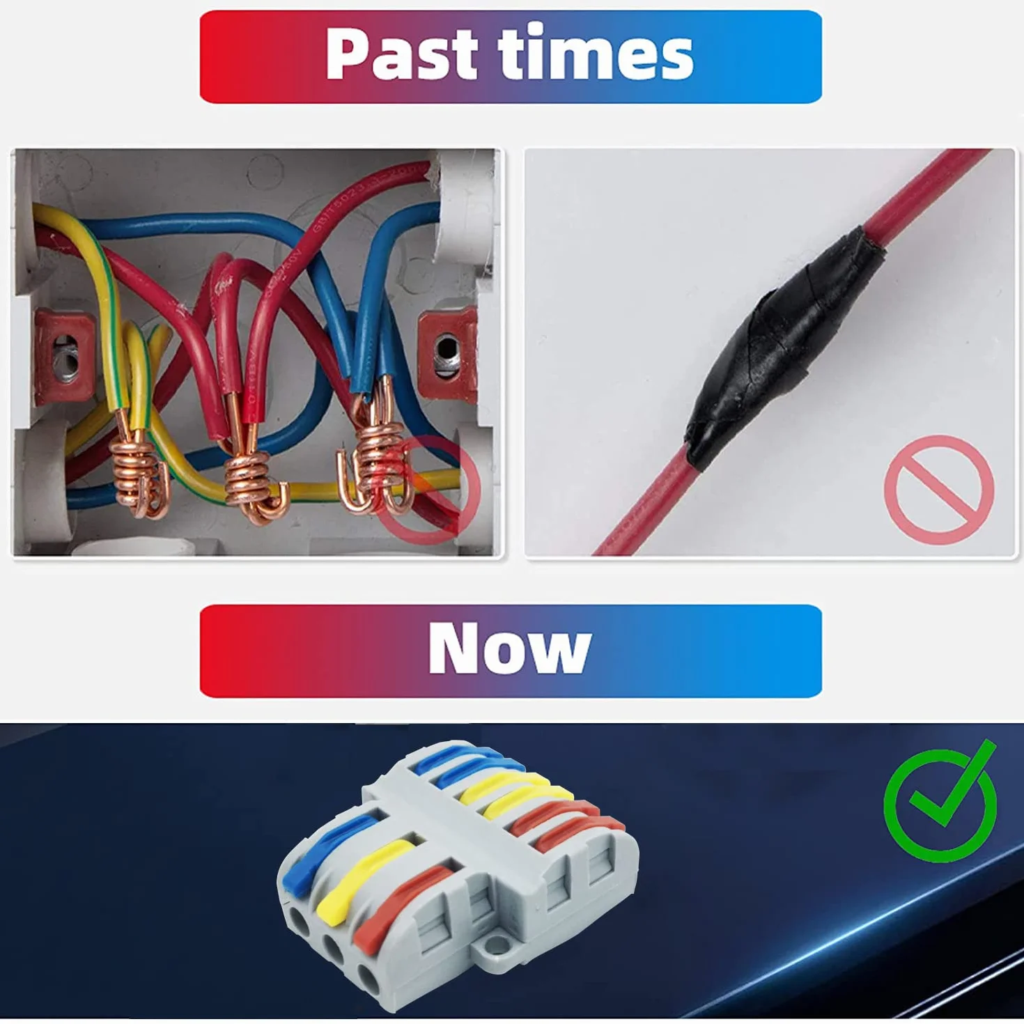 CESFONJER 6 pcs SPL-63 Conectores Electricos, Conector Eléctrico Rapido, 3 en 6 fuera biateral conector conductor compacto, Con tornillos de montaje