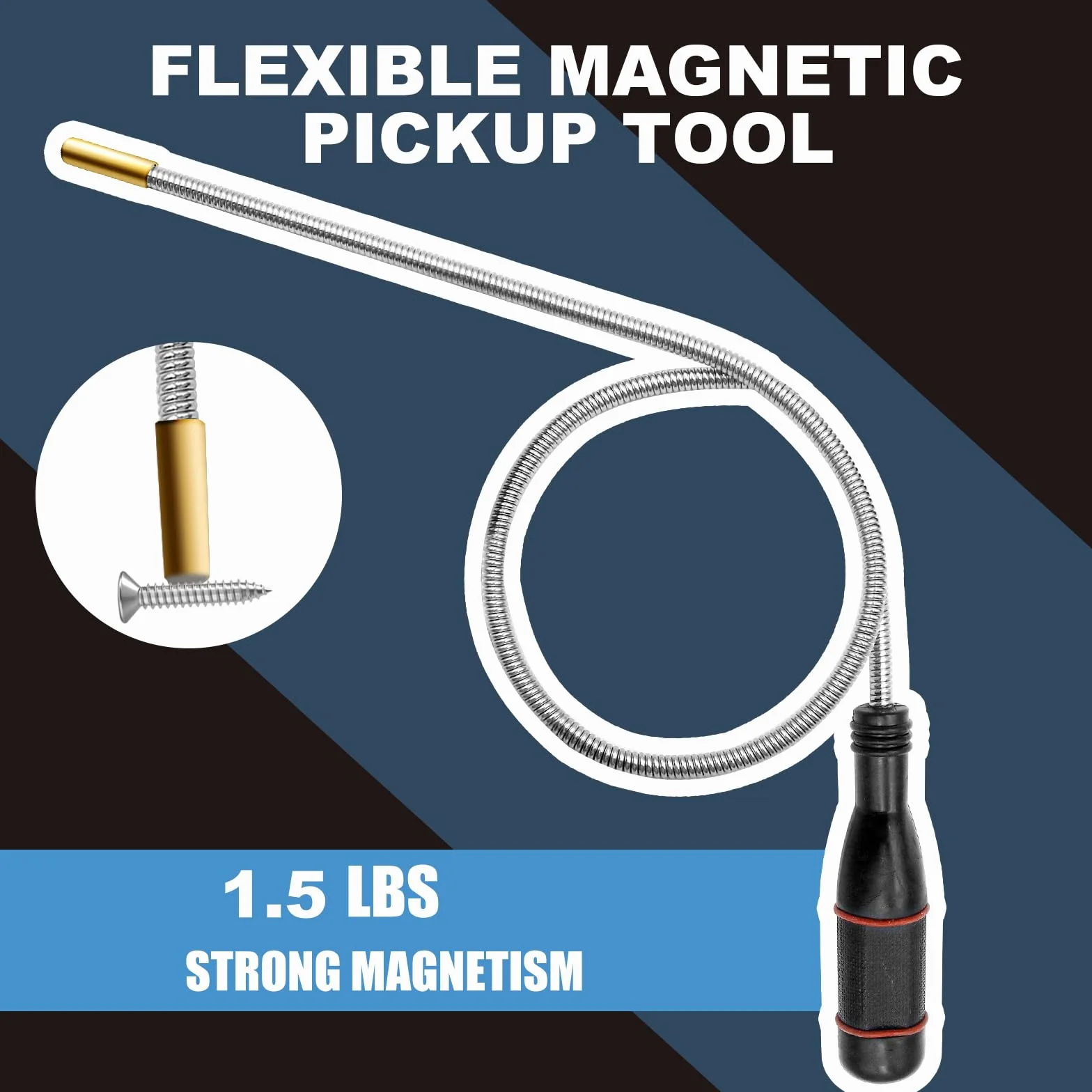 4 Piezas Recogedor Magnético Telescópico, Herramientas de Recogida Iman Flexible, Herramientas Magnéticas Telescópicas para recoger tornillos y tuercas y otros objetos metálicos (1.5LB 3LB 5LB 16LB)