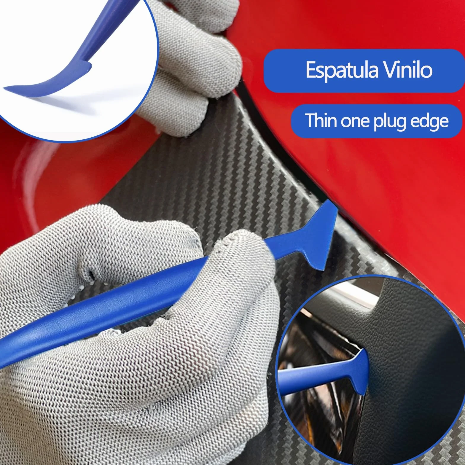 22 Piezas Espatula Vinilo Kit, Incluye Raspadores, Cuchillos de precisión, raspar el tablero, Herramienta de Corte de Bordes para Muebles y Coche, Ventanas