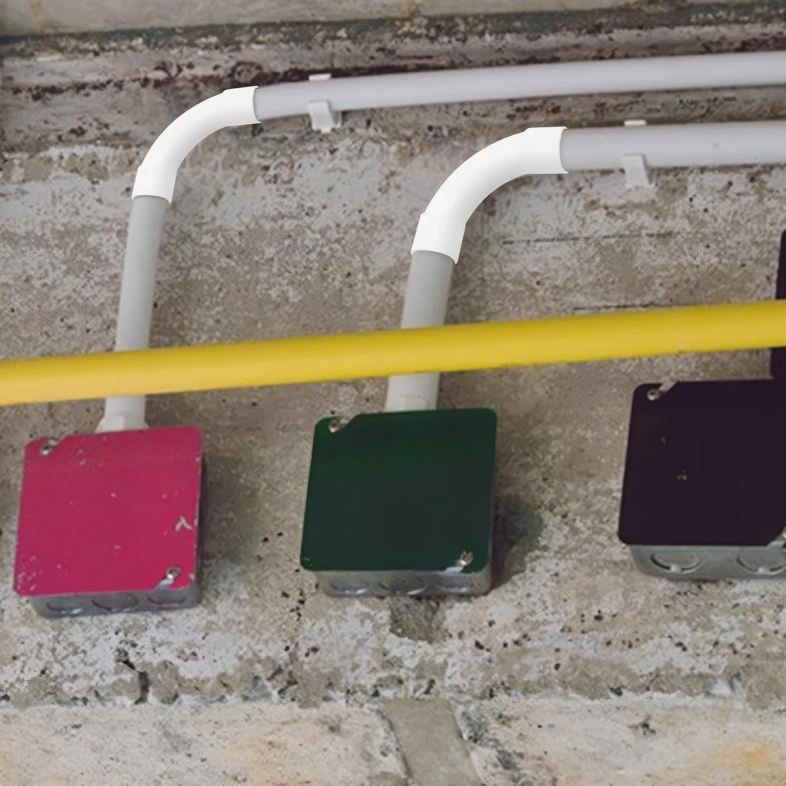 Codo de Tubo,Tubo Redondo Rígido del PVC,Conectores de 90 Grados de Tubería,Tubo de Conducto de Plástico Cable Canal Instalación para Canal Exterior y Interior Casa Sótano Techo,12 Piezas,16mm