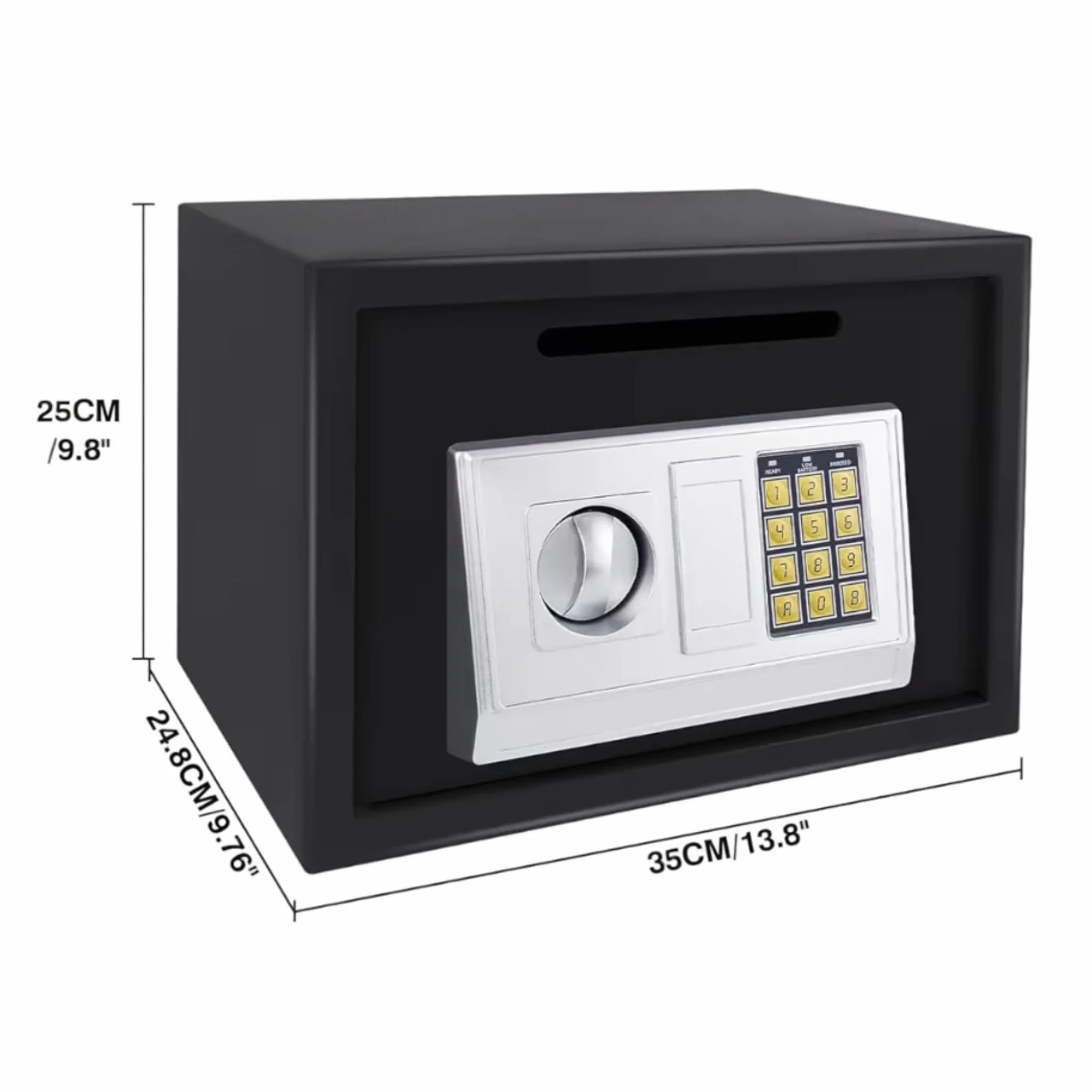 Caja Fuerte Digital con Cerradura de Combinación y 2 Llaves - Resistente para Efectivo, Joyas, Objetos de Valor - Operación Sin Batería, Diseño Compacto para Hogar, Oficina