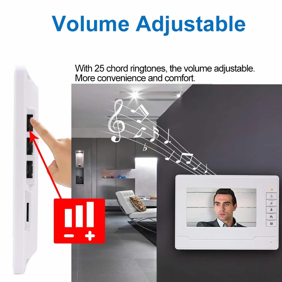 KDL Nuevo Diseño Sistema de Intercomunicación de Video Inteligente el Hogar Timbre de video de 7 pulgadas puerta teléfono, Cámara impermeable al aire libre con monitor para el hogar (3 Monitor)
