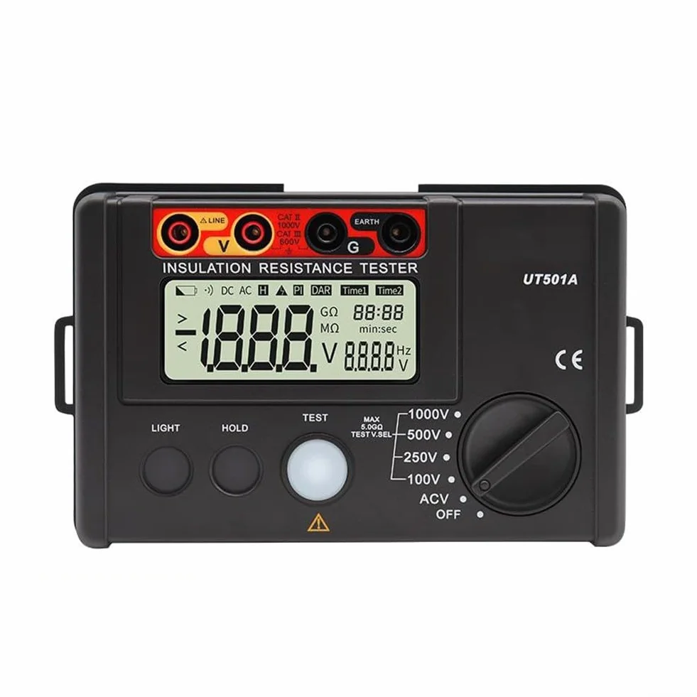 Probador de resistencia de aislamiento UT501A Megohmmeter digital 100V-1000V LCD