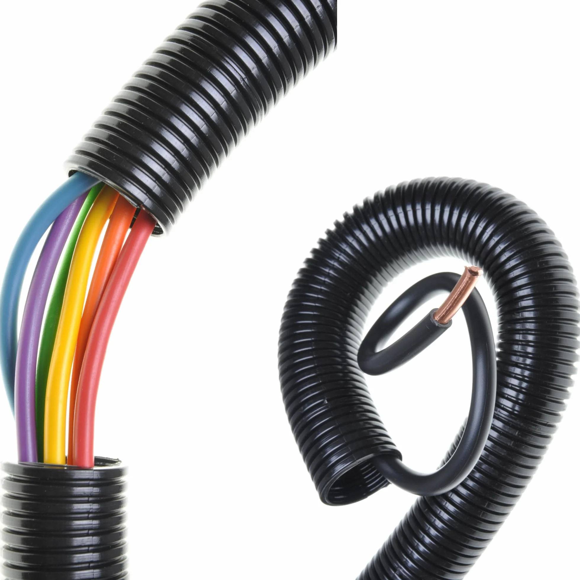 Tubo Corrugado PVC 32mm Bobina 50m Manguera Protectora Cables Negro