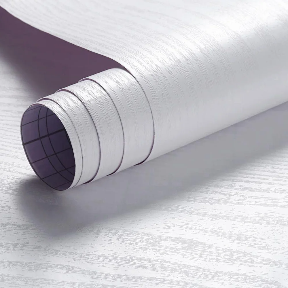 Arthome vinilo adhesivo muebles Madera Blanco, 44cmx10m Papel Pintado Autoadhesivo,Contacto Papel Adhesivo Decorativo para Encimeras, Muebles, Revestimiento de Paredes, Fácil de Limpiar Removible
