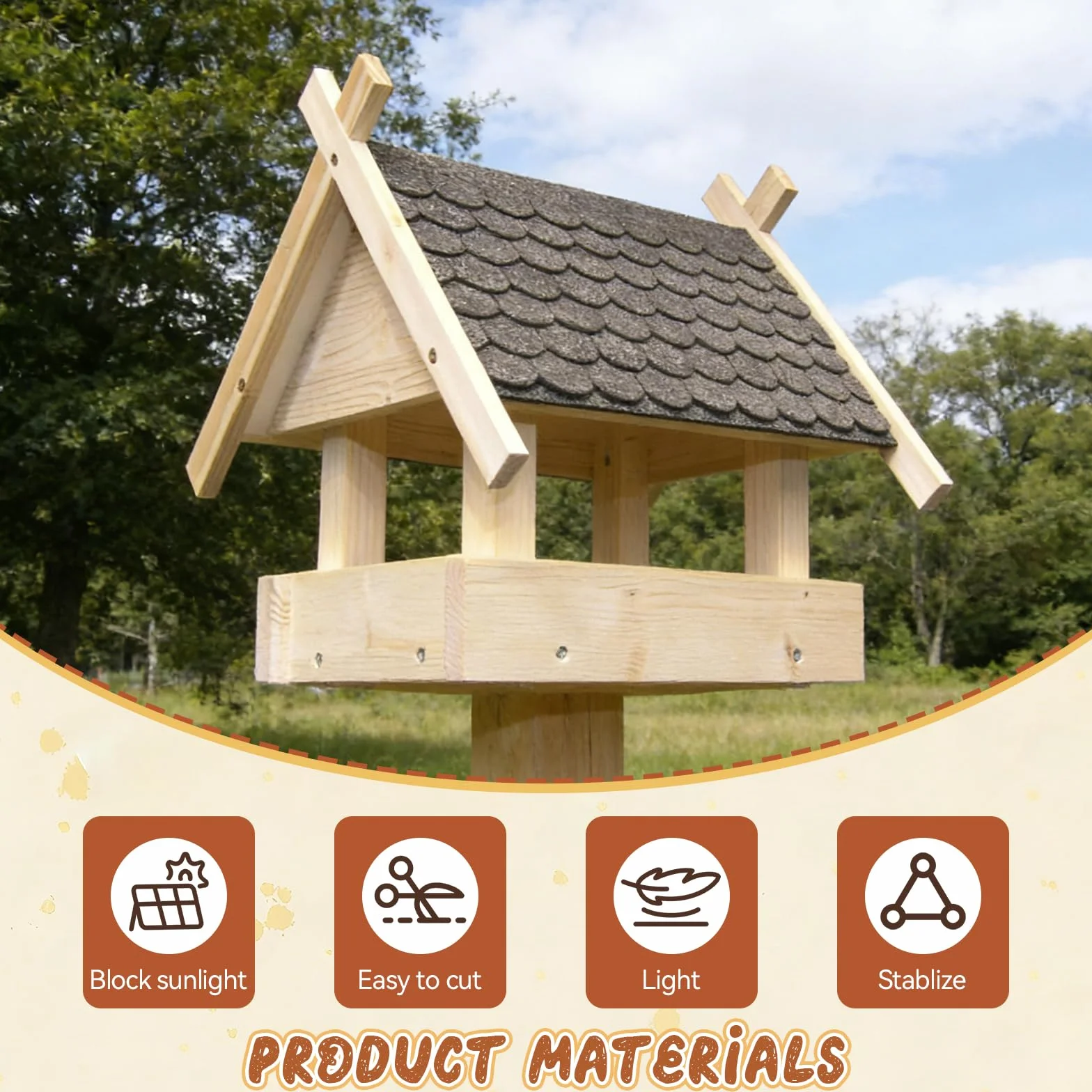 32 Piezas Tejas de Fieltro para Pajarera, Fieltro Autoadhesivo para Tejas, Mini Teja para Techos Autoadhesivas, Teja para Casa Pajaros Exterior Autoadhesivas, para Pajareras, Conejos, Gris