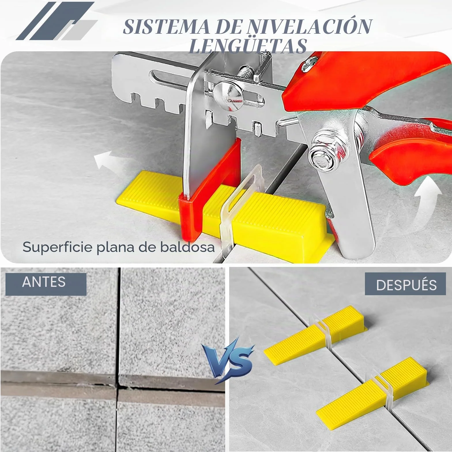 Sistema de nivelación de azulejos 1.5mm, 500 clips espaciadores de azulejos, Espaciadores de nivelación de azulejos de bricolaje para instalación de baldosas de cerámica