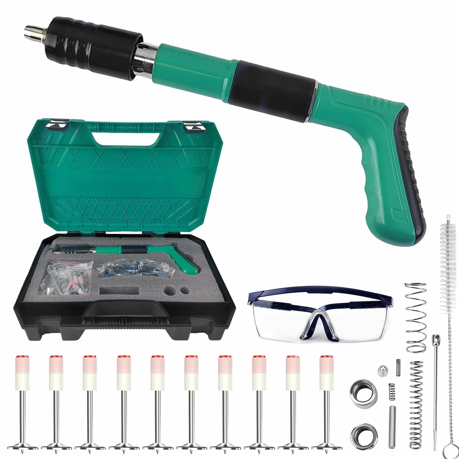 Pistola de Clavos para Hormigon Neumatica, Clavadora Hormigon, Nail Gun, Pistola de Impacto Clavos con 200 Clavos Redondos - para Acero y Concreto - Fácil de Usar