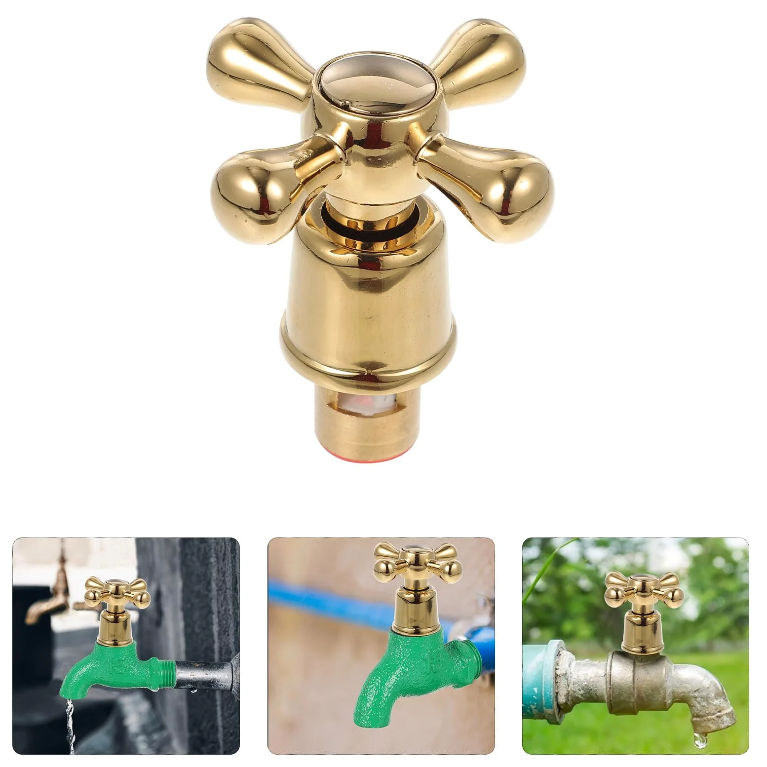 Collbath Manija De Grifo Cruceta Para Agua Fría Y Caliente Estilo Victoriano Repuesto De LatóN Para Cocina Y BañO 2.44X1.06X1.06 Pulgadas
