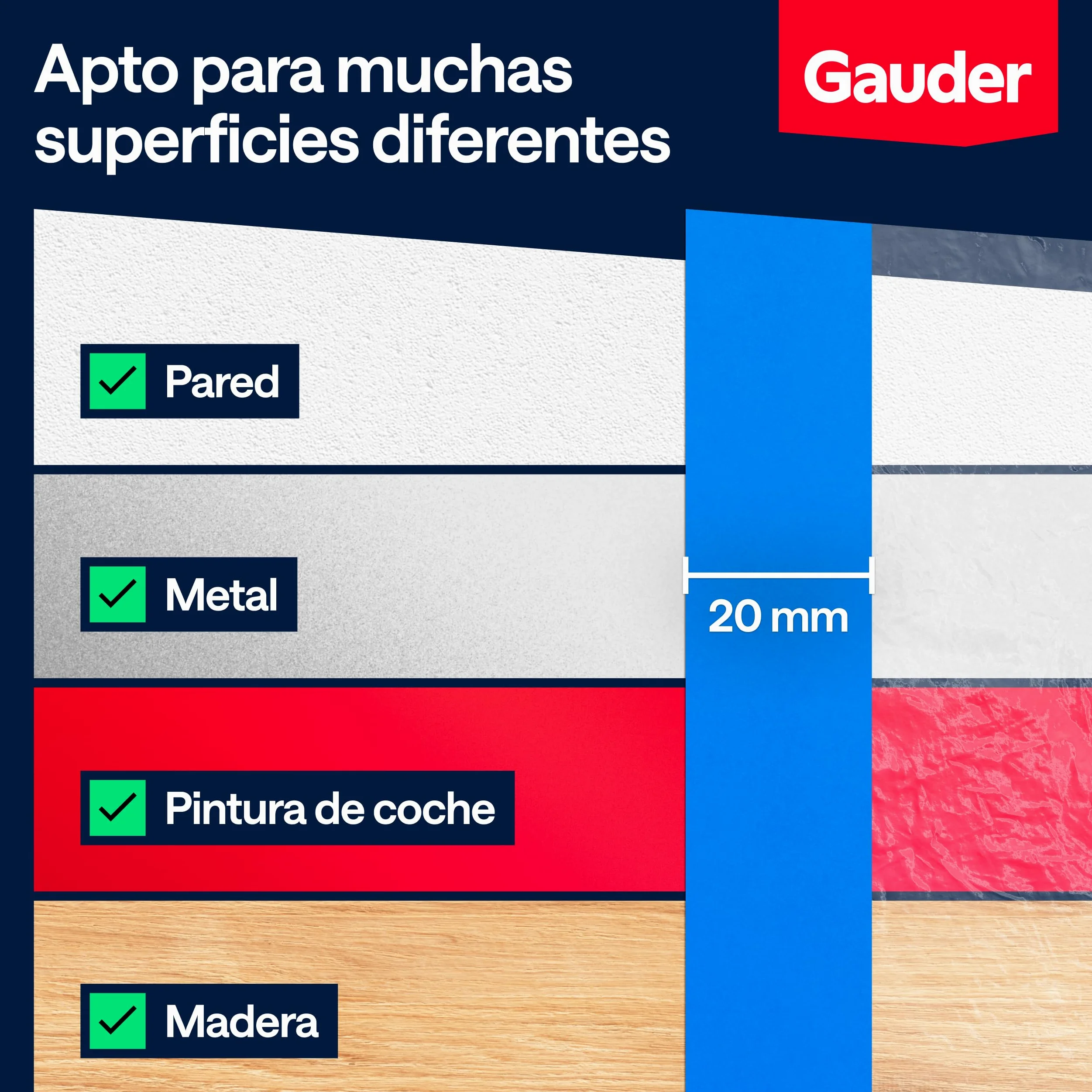 GAUDER Film protector con cinta adhesiva - 81 m² de plástico autoadhesivo - Para ventanas, puertas e interruptores (3 Rollos - 270 cm x 10 m)