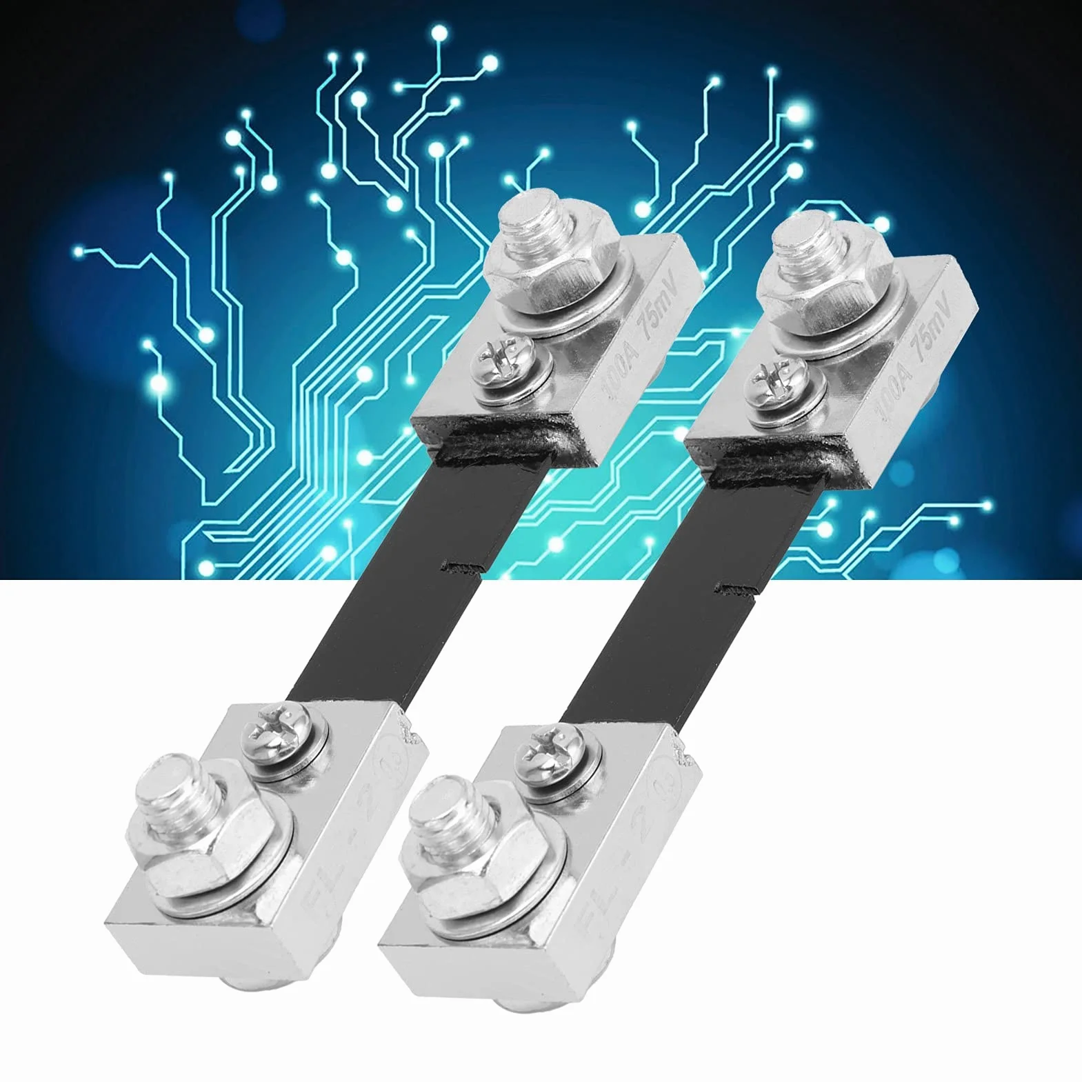 2 Uds Amperímetro Shunt, 75mV 100A DC Resistencia De Derivación De Corriente De Gran Alcance AMP Derivación De Corriente con Base De Aislamiento para Amperímetro Digital Medidor Analógico