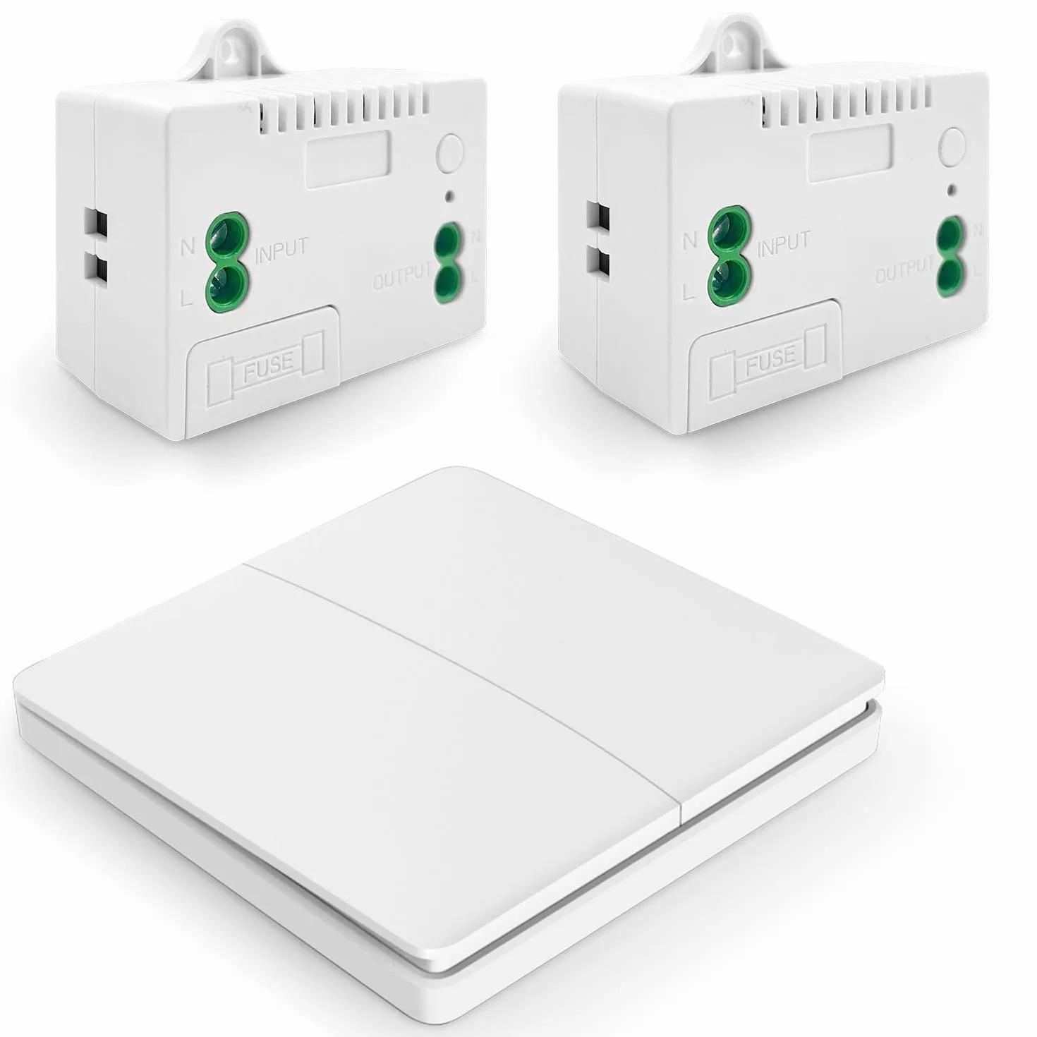 DieseRC Interruptor de Luz Cinético Inalámbrico RF de Panel de Pared con Controlador Receptor de Relé de 10 A