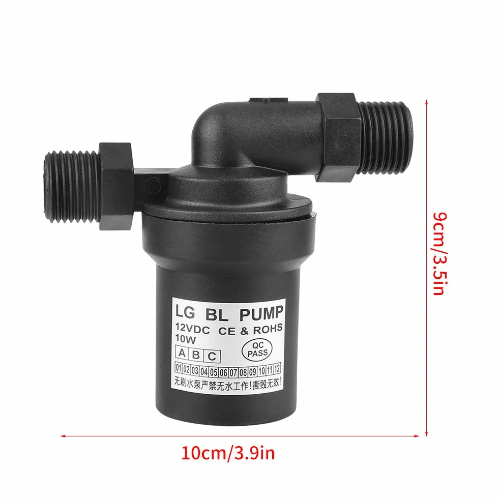 Bomba de Agua sin Escobillas 12V 10W DC Solar Alta Temperatura 8L/min