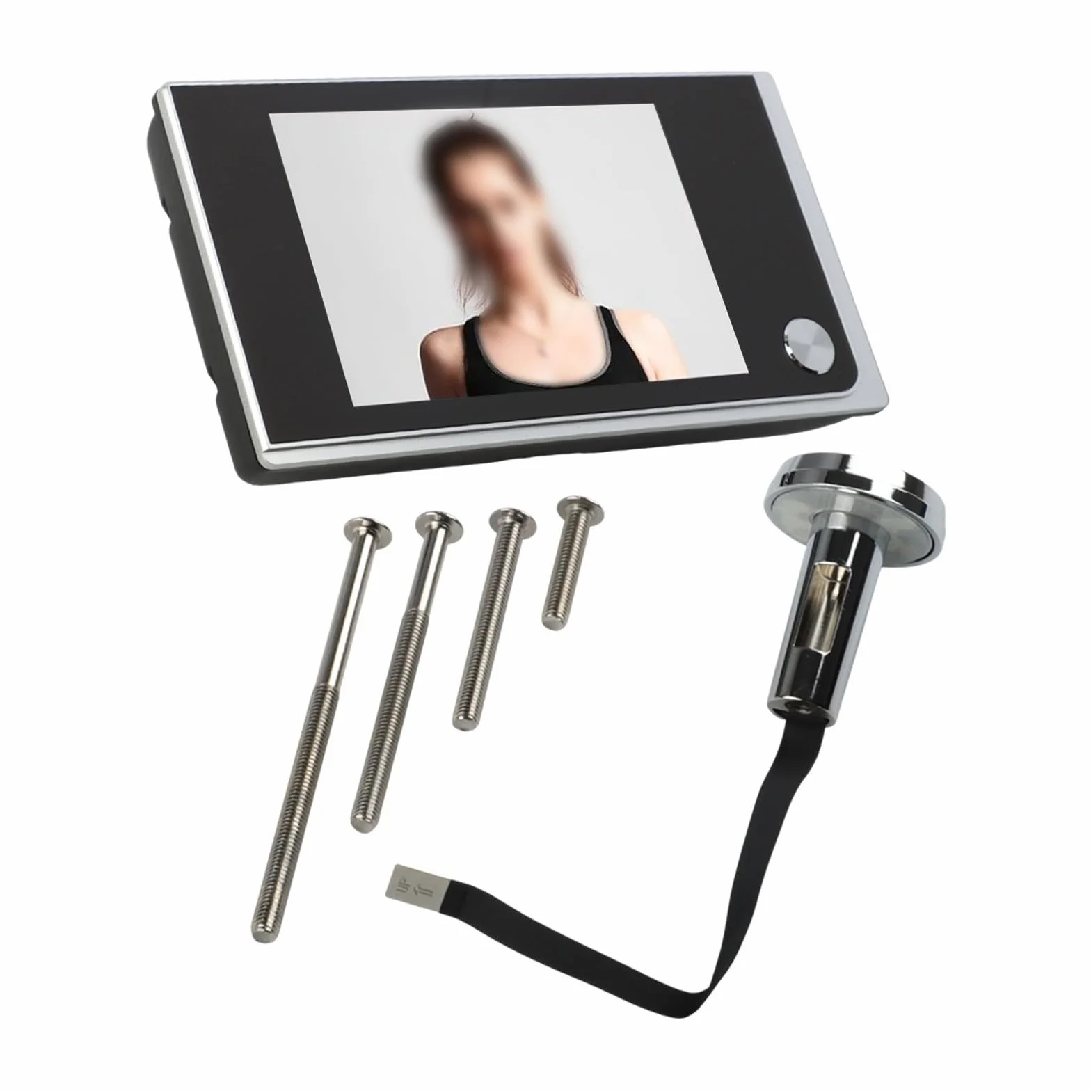 Cámara de mirilla digital para puerta, cámara de mirilla HD de 720P con pantalla LCD de 3,5 pulgadas, ángulo amplio de 120 grados - Monitor de seguridad electrónico para puerta color plateado