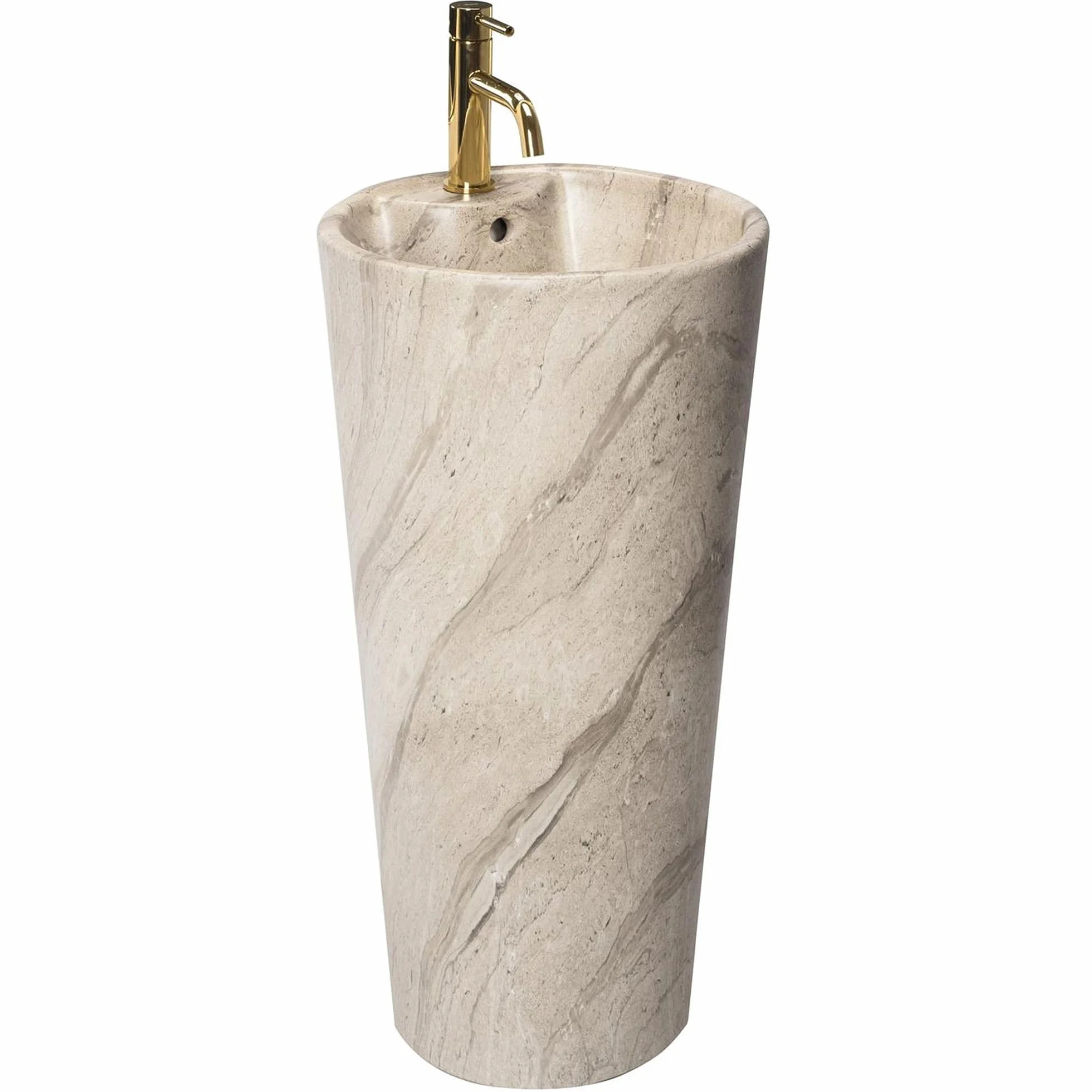 Rea LAVABO INDEPENDIENTE BLANKA NATURAL MATT Lavabo de baño 40 x 40 x 85 cm de Cerámica (Gris Claro)