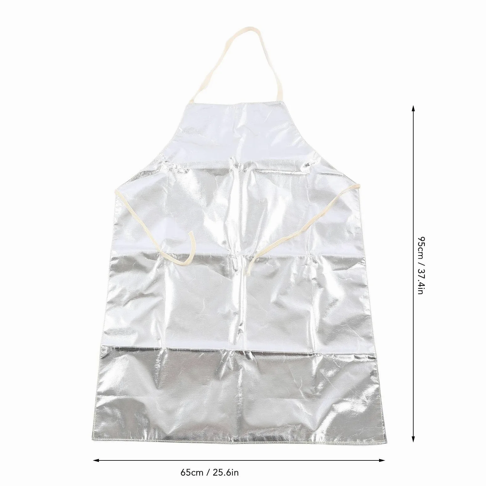 Acouto Delantal de Protección para Cocina Soldadura Barbacoa Resistente al Calor Ignífugo Laboral en Aluminio Ajustable con Bolsillos