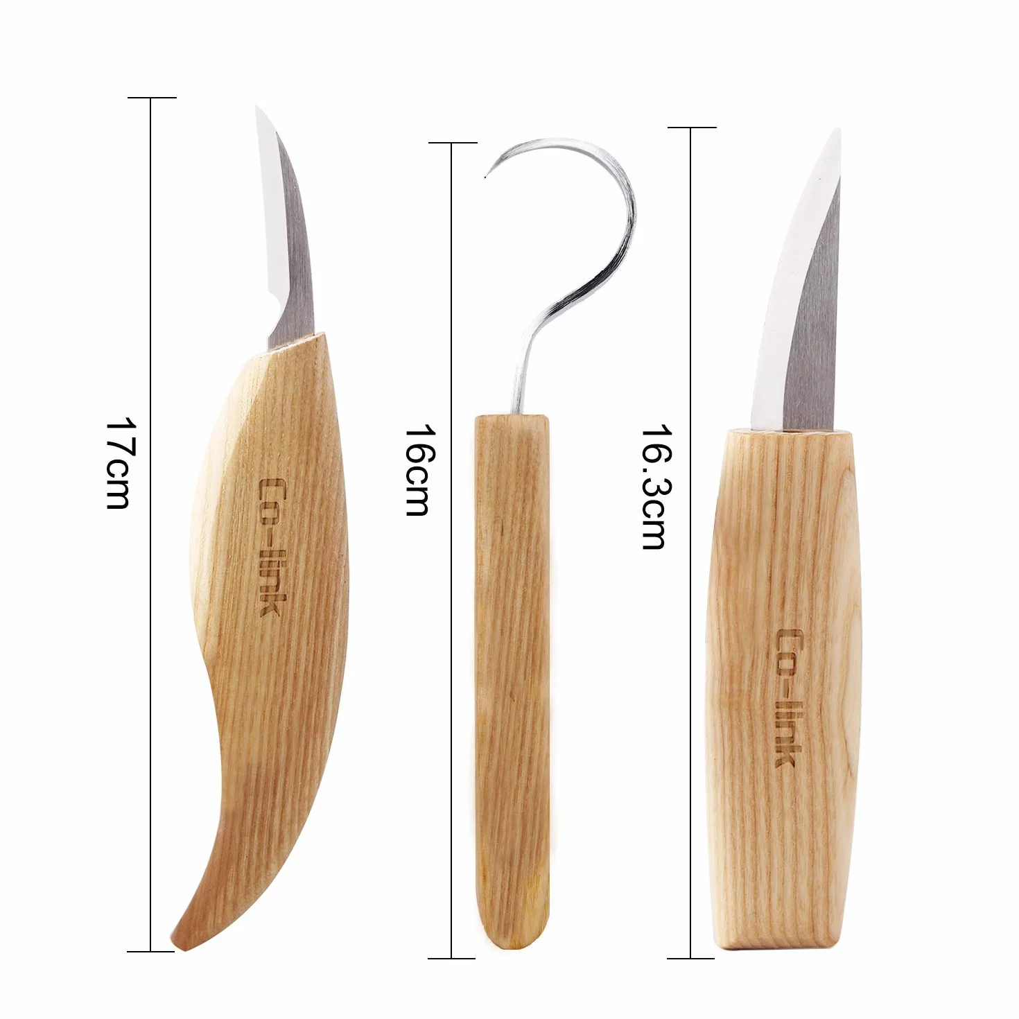 Cuchillo de Gancho de Talla de Madera para Tallar Cucharas, Tazones y Tazas, Herramientas de Tallado con Compuesto de Pulido de Cuero