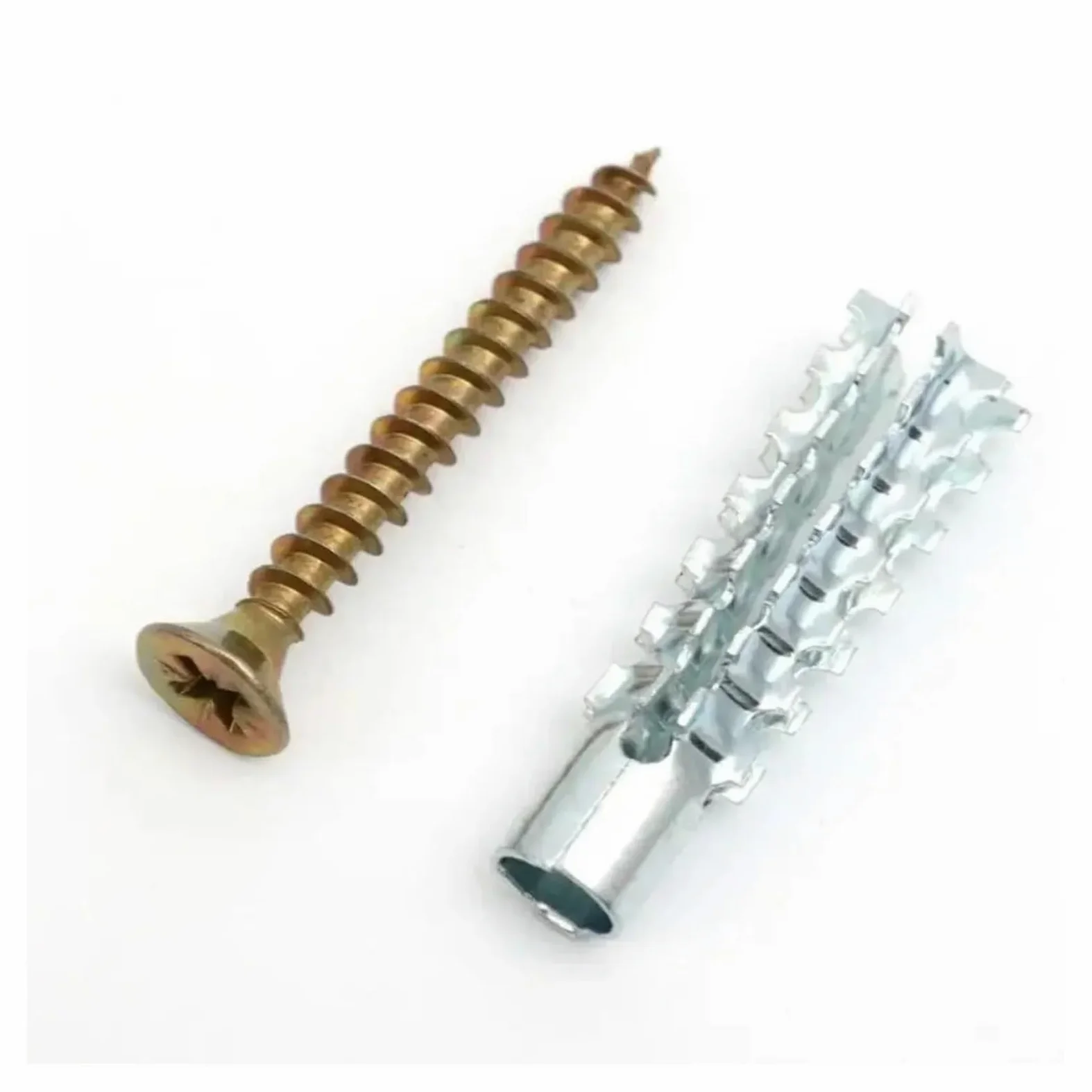 Anclaje Pared Expansión autorroscante de metal | Clavos de tubo Tornillos de pared dentados Sujeciones Perno Concreto(M8 100Sets)