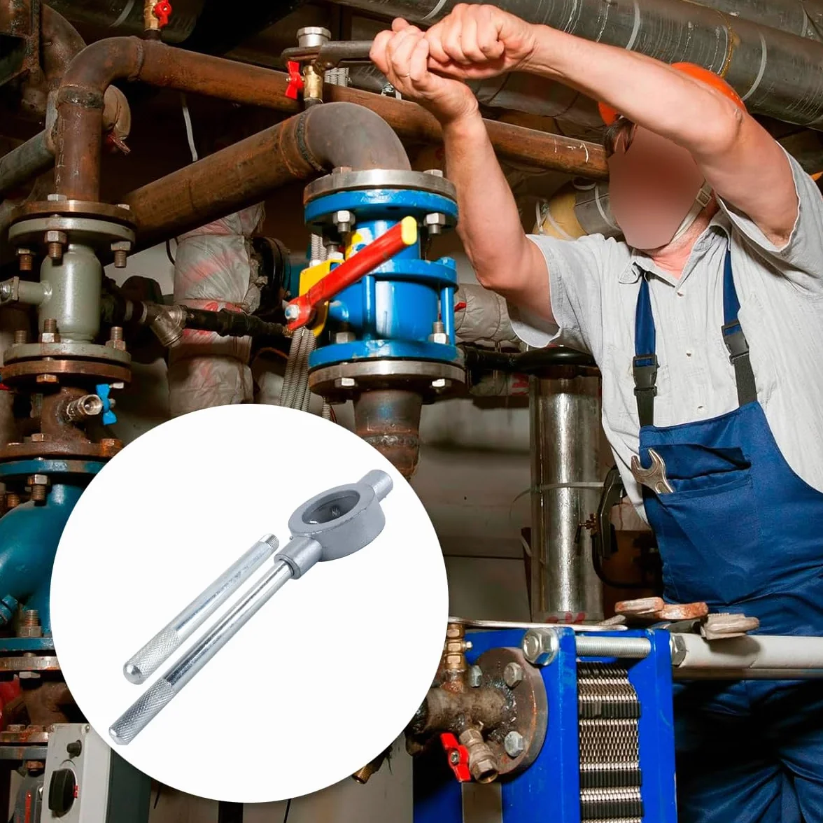 Llave de mango para troquel redondo M24-M27/55 mm, soporte de troquel de rosca de aleación de zinc para corte y reparación de roscas