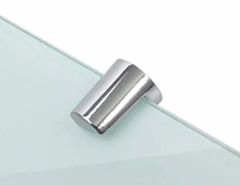 2 estantes de esquina de cristal templado para baño, dormitorio, oficina, con soportes cromados, color blanco