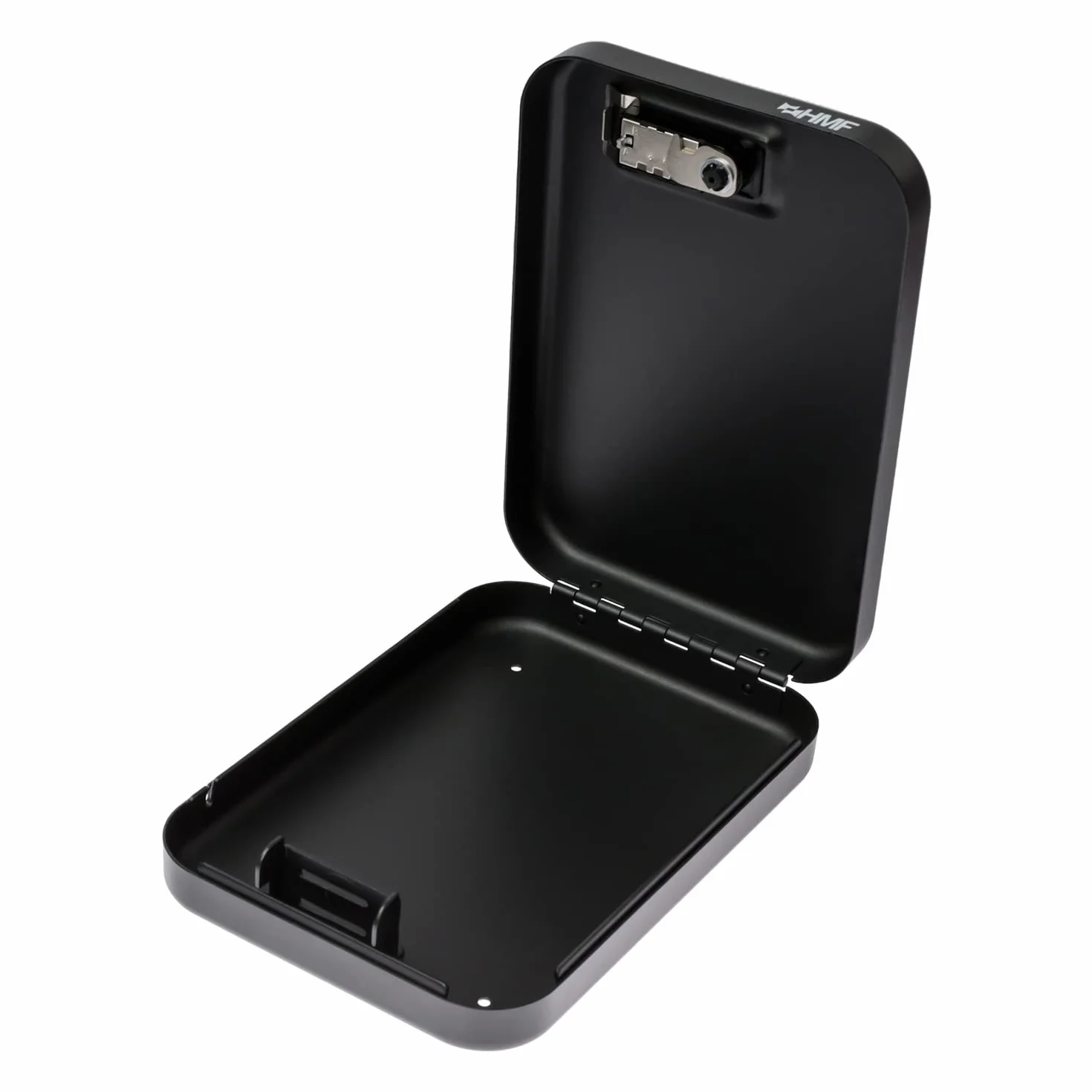 HMF 317-02 Caja de seguridad con cerradura de combinación, portátil, cable de seguridad 24x16,5x4,5 cm Negro