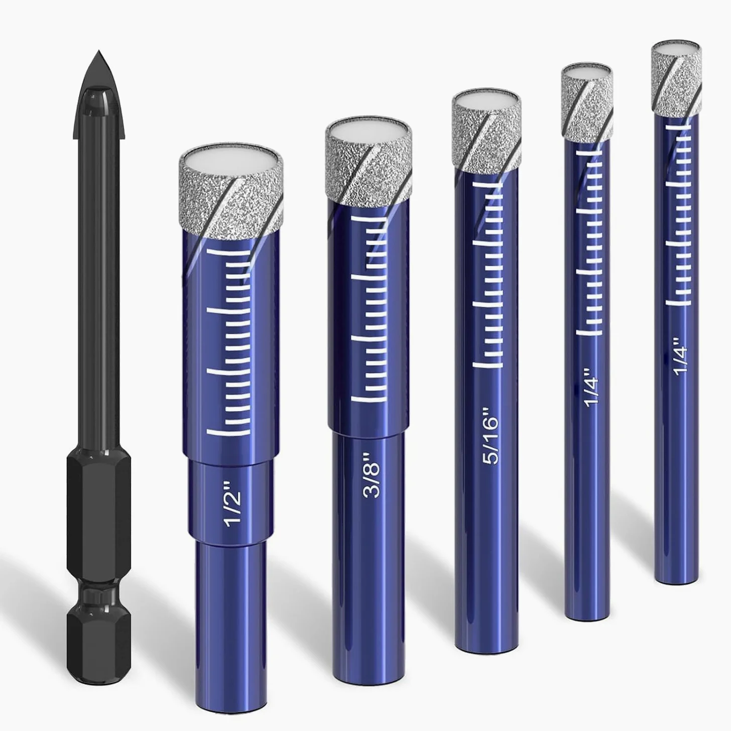 Juego de 6 brocas de diamante para porcelana, cerámica, vidrio y más – Brocas versátiles para azulejos para una perforación eficiente y precisa
