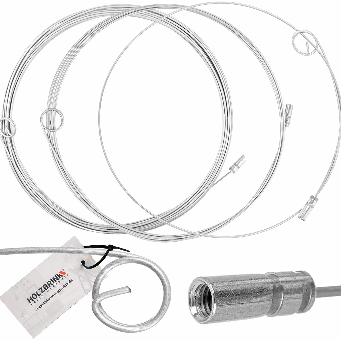HOLZBRINK Cable flexible para deshollinar la chimenea desde abajo y desde arriba, Cable de empuje para deshollinado, M12, 10m
