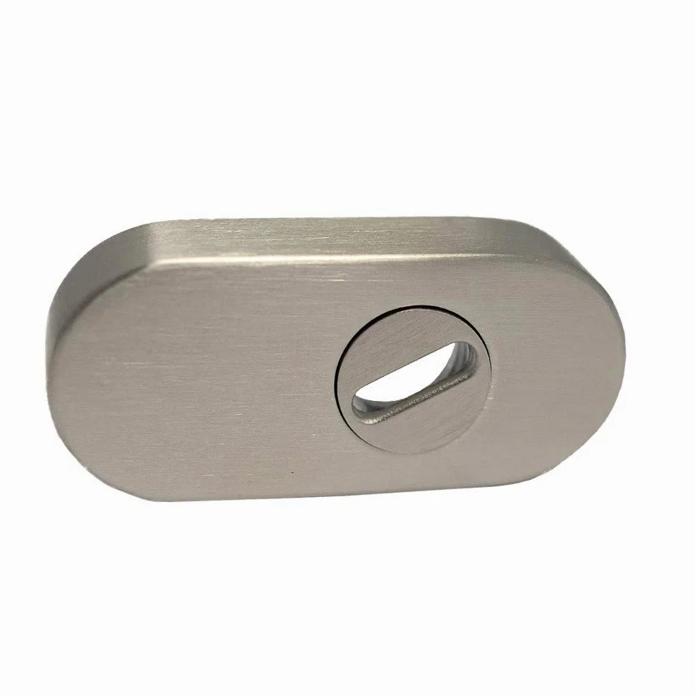 FELGNER Roseta protectora 4100 ZA – 11 mm | Roseta deslizante para puertas de perfil | con cubierta de cilindro | acero inoxidable forma ovalada