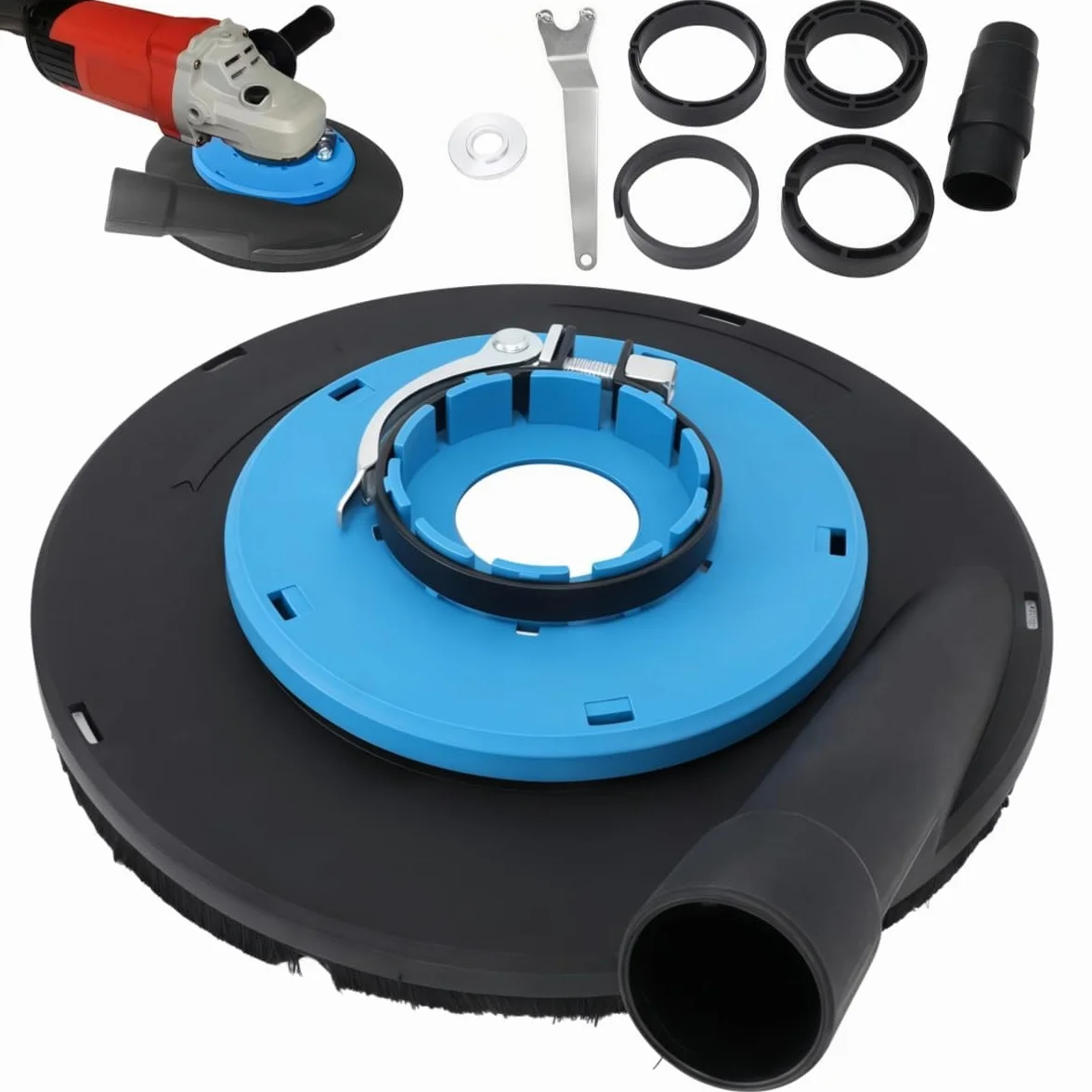 Recoge Polvo Amoladora de 230 mm con Cubierta Antipolvo para Hormigón - Kit Completo para un Trabajo Impecable