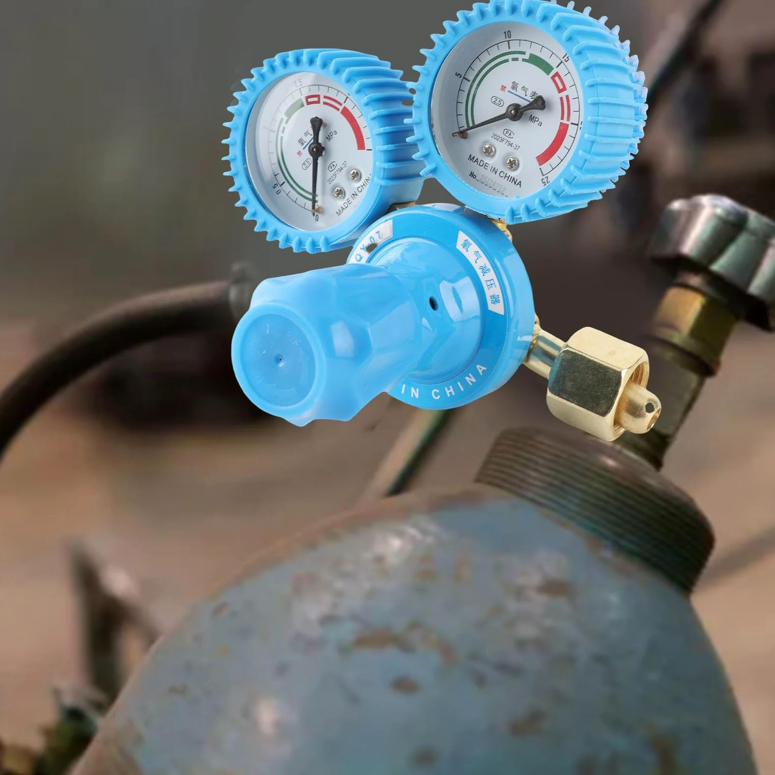 Soldador Regulador de Oxígeno Medidor Regulador de Oxígeno Medidor de Gas de Soldadura de Reductor de Presión de Doble de Cilindro