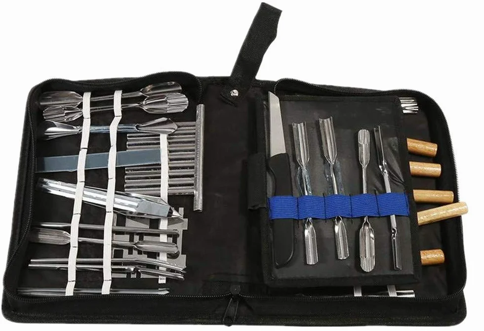 Juego de Herramientas de Talla Culinaria 46pcs Kit de Herramientas de Guarnición/Corte/Rebanado Portátil para Alimentos de Frutas y Vegetales