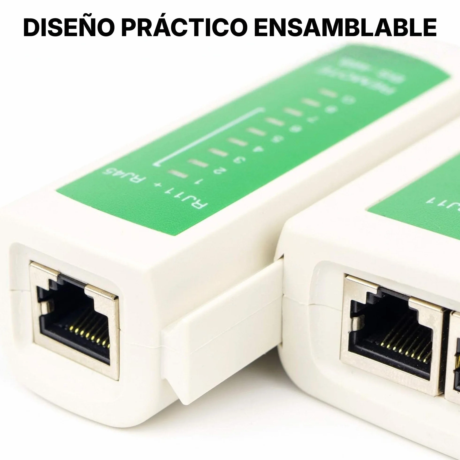 Incutex Comprobador de Cable RJ45 RJ11 Ethernet LAN Cat5 Cat6 Localizador, Kit Probador, Blanco-Verde