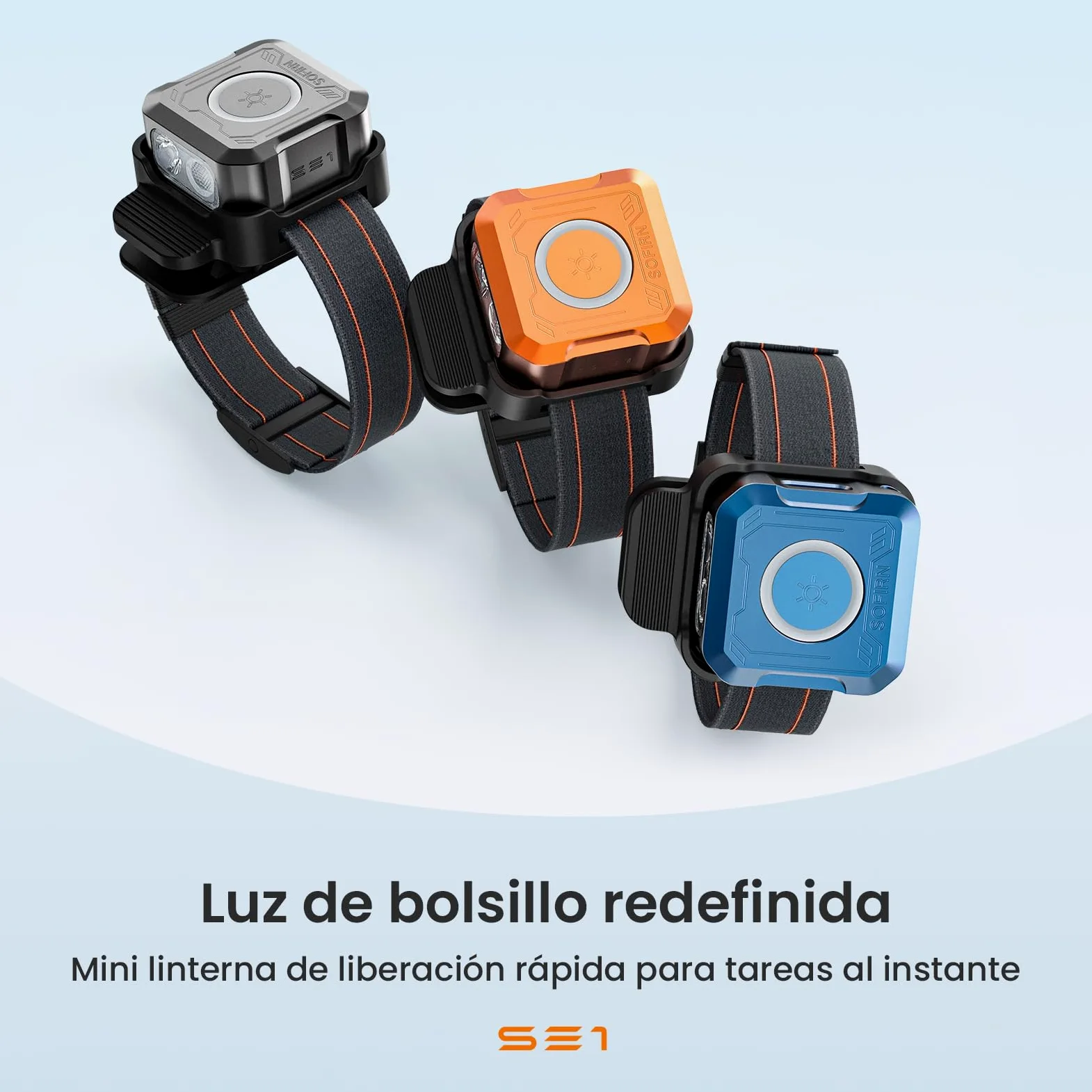 Sofirn SE1 Mini Linterna Llavero, Linterna EDC de 302 Lúmenes con Luz UV, Anillo RGB, Imán y USB-C, Recargable, Cuerpo Metálico CNC para Uso Diario, Emergencias, Camping y Exterior