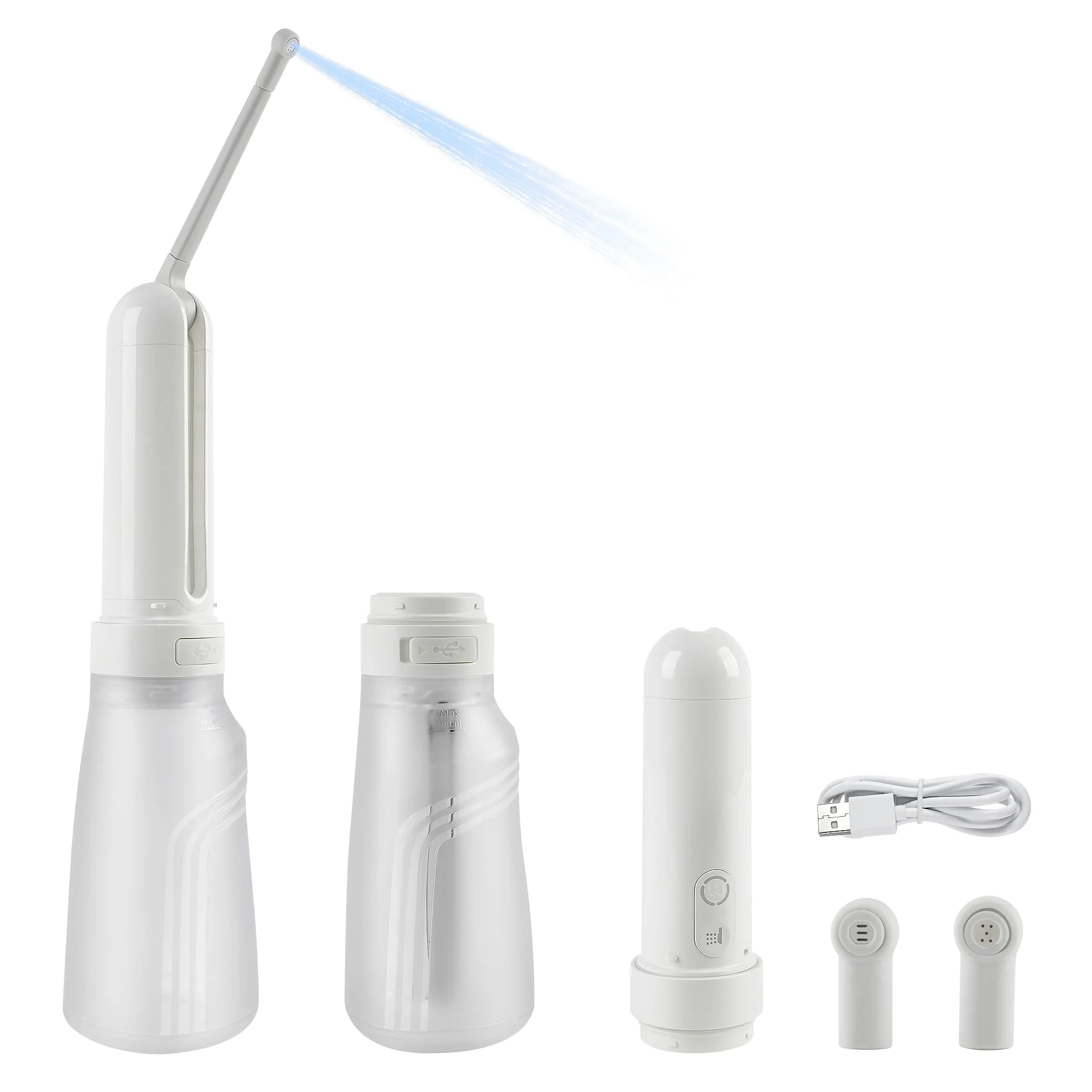 Bidé portátil de 400 ml, bidé eléctrico de viaje, impermeable, con 3 opciones de alta presión, pulverizador de bidé, tratamiento de perineos y hemorroides, limpieza de higiene personal