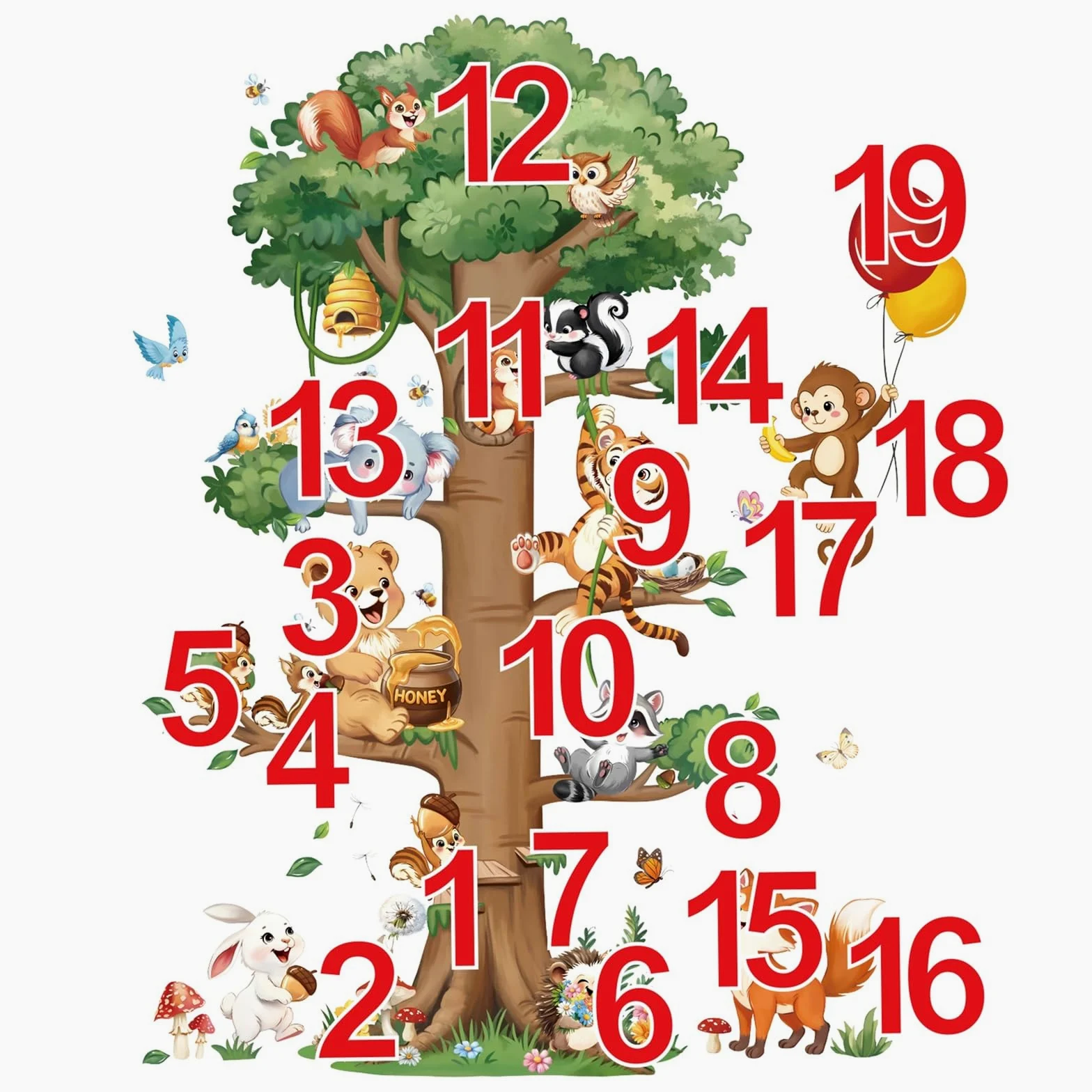 decalmile Pegatinas de Pared Animales del Bosque Árbol Grande Vinilos Decorativos Animales Zorro Conejo Ardilla Adhesivos Pared Habitación Infantiles Niños Bebés Guardería
