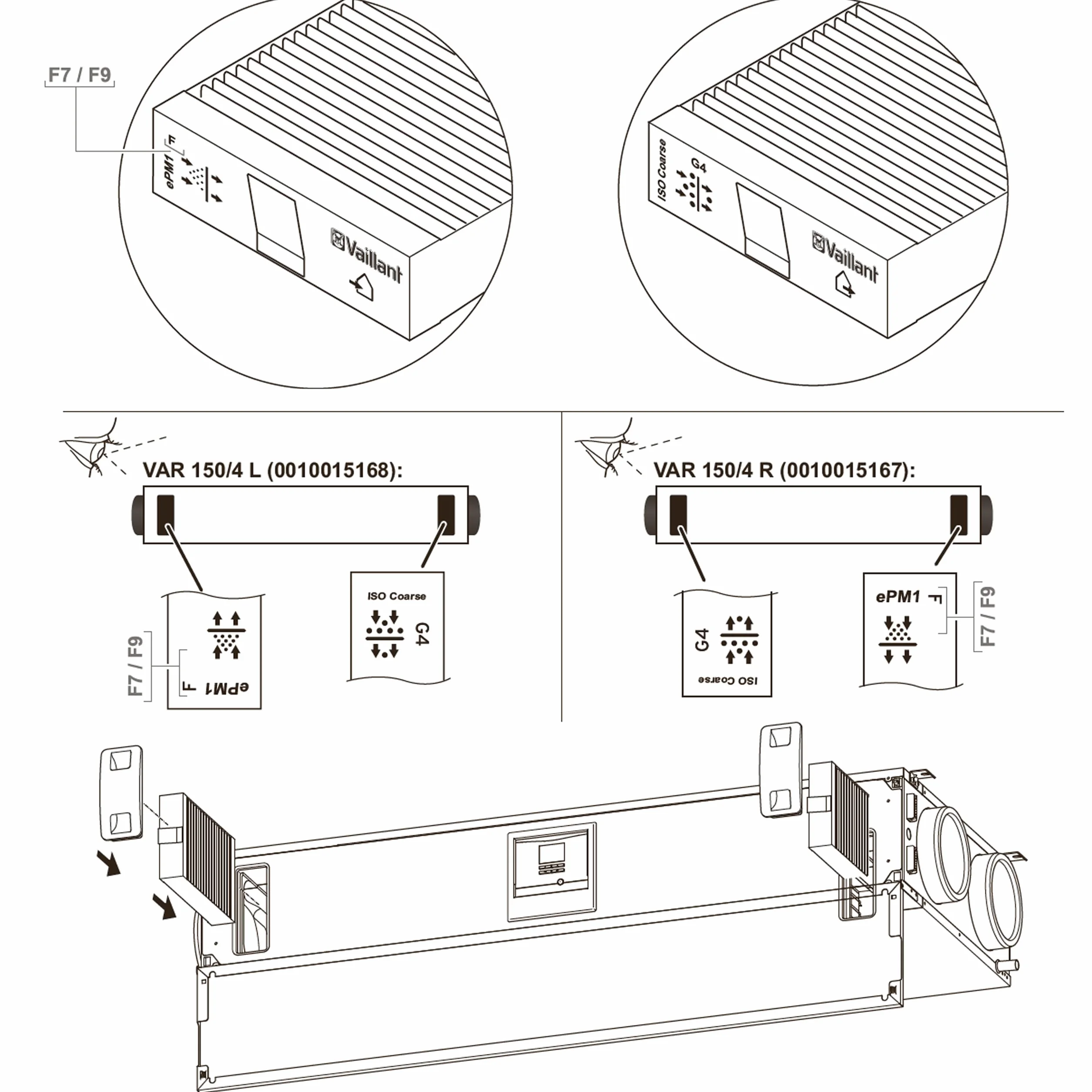 Vaillant - Juego filtros g4/f7 150/4