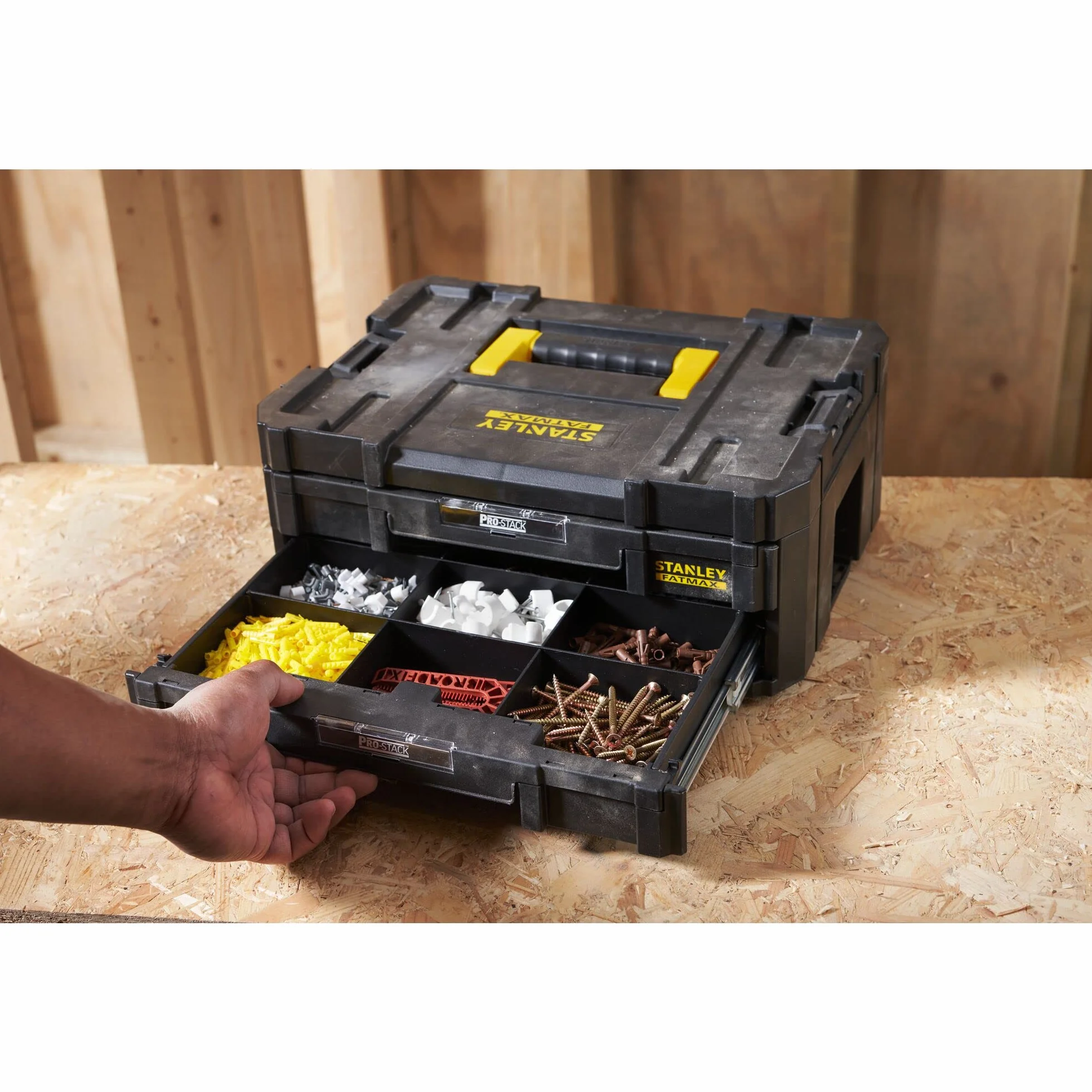 STANLEY FATMAX Cajonera Doble PRO-STAK IV 2 Cajones Modulares Apilable 8L