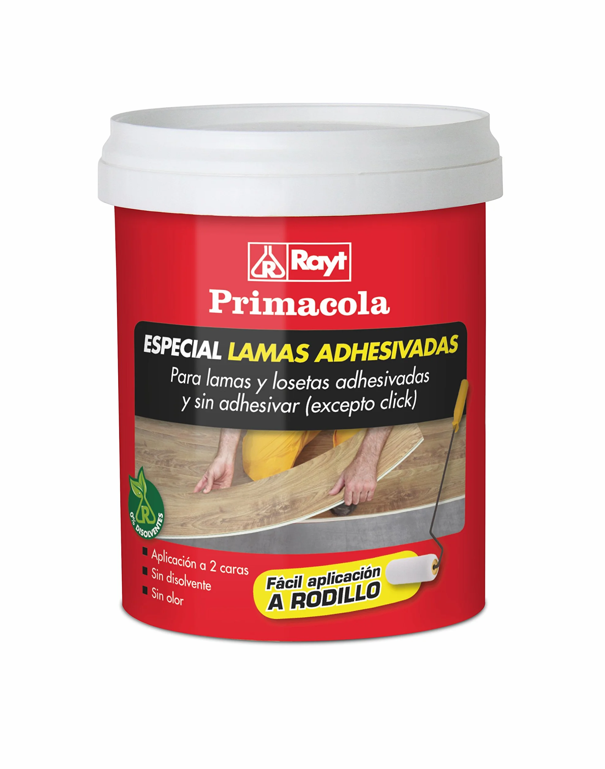 Rayt 1950-09 Primacola C-50 especial lamas. Adhesivo de aplicación a dos caras especial para lamas y losetas en suelos y paredes de interior. SIN disolventes. 1kg.
